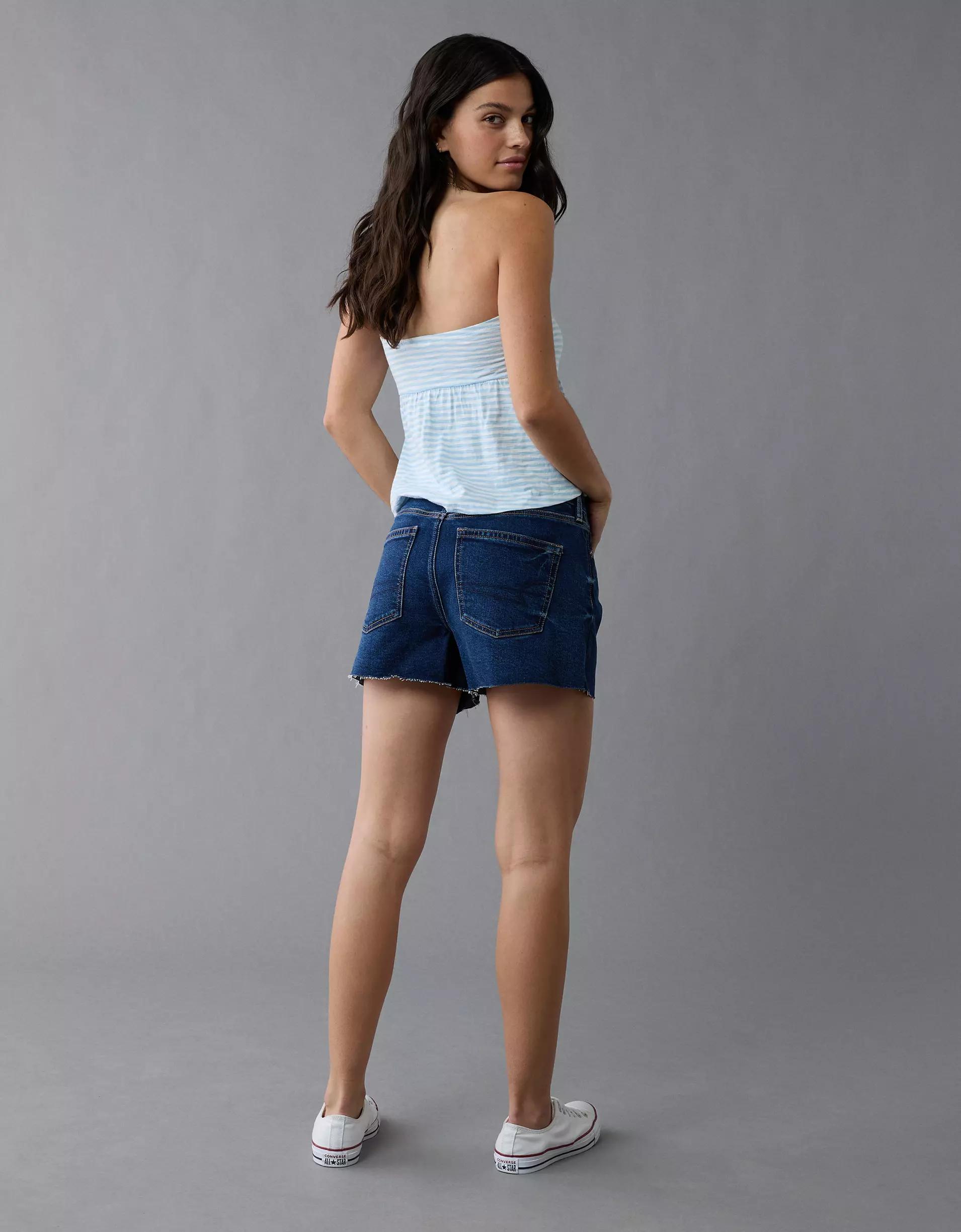 AE Strigid Super High-Waisted Relaxed Denim Short Product Image
