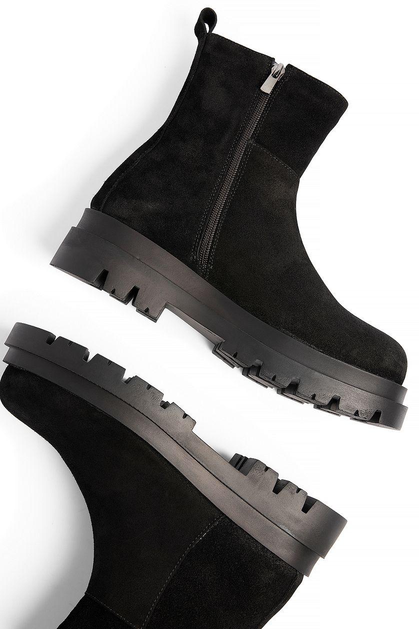 Ankle Suede Teddy Lined Boots Product Image