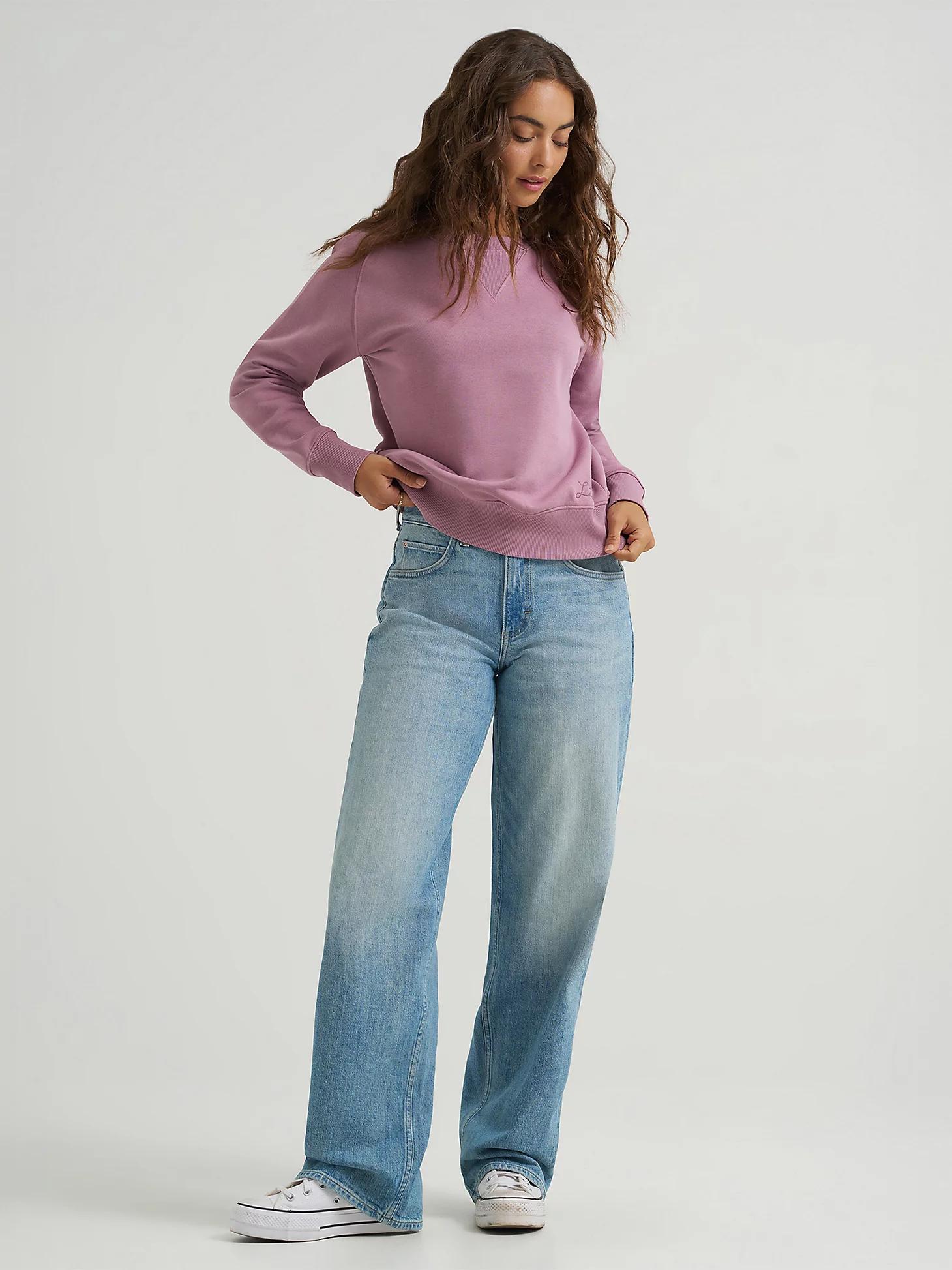 Women's Solid Raglan Crew Neck Sweatshirt | Women's Tops & Tees | Lee® Product Image