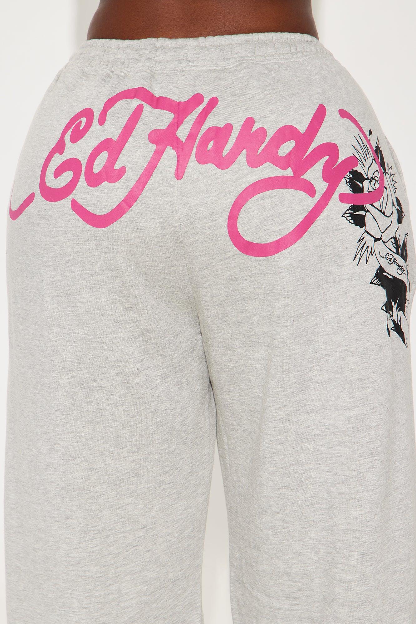 Ed Hardy Rose And Sword Sweatpant - Heather Grey Product Image