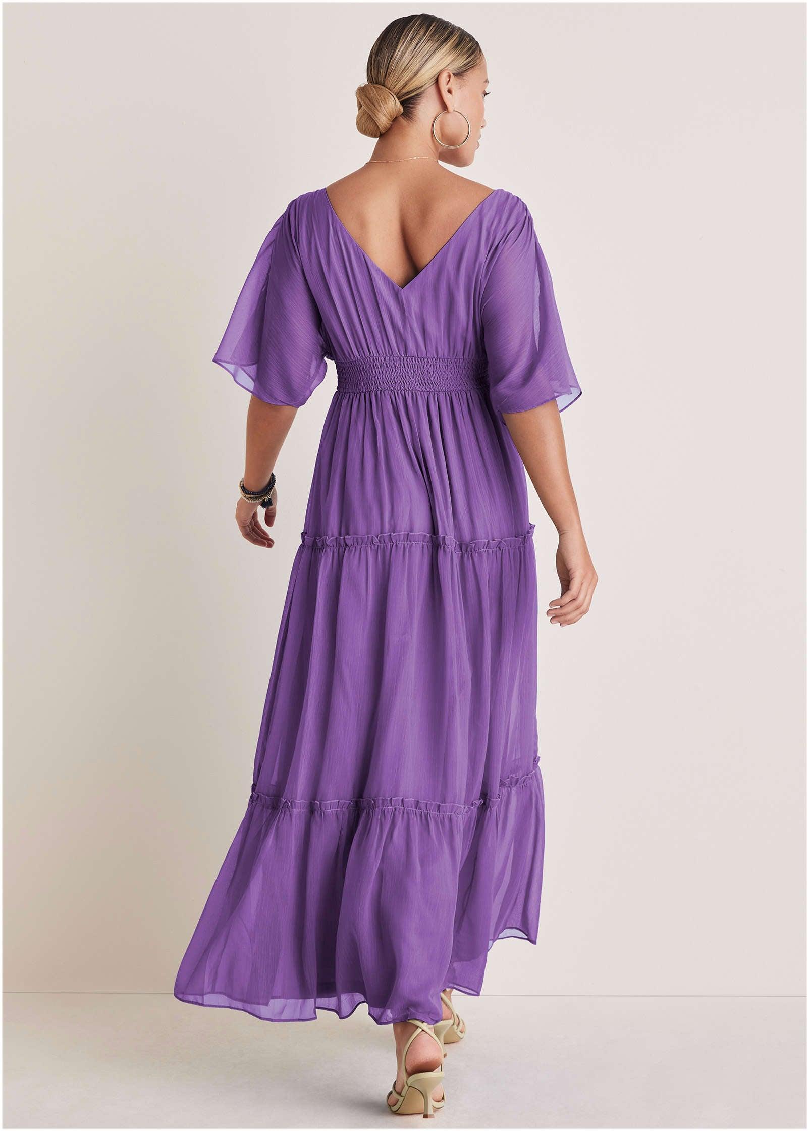 Flutter Sleeve Maxi Dress - Cattleya Orchid Product Image