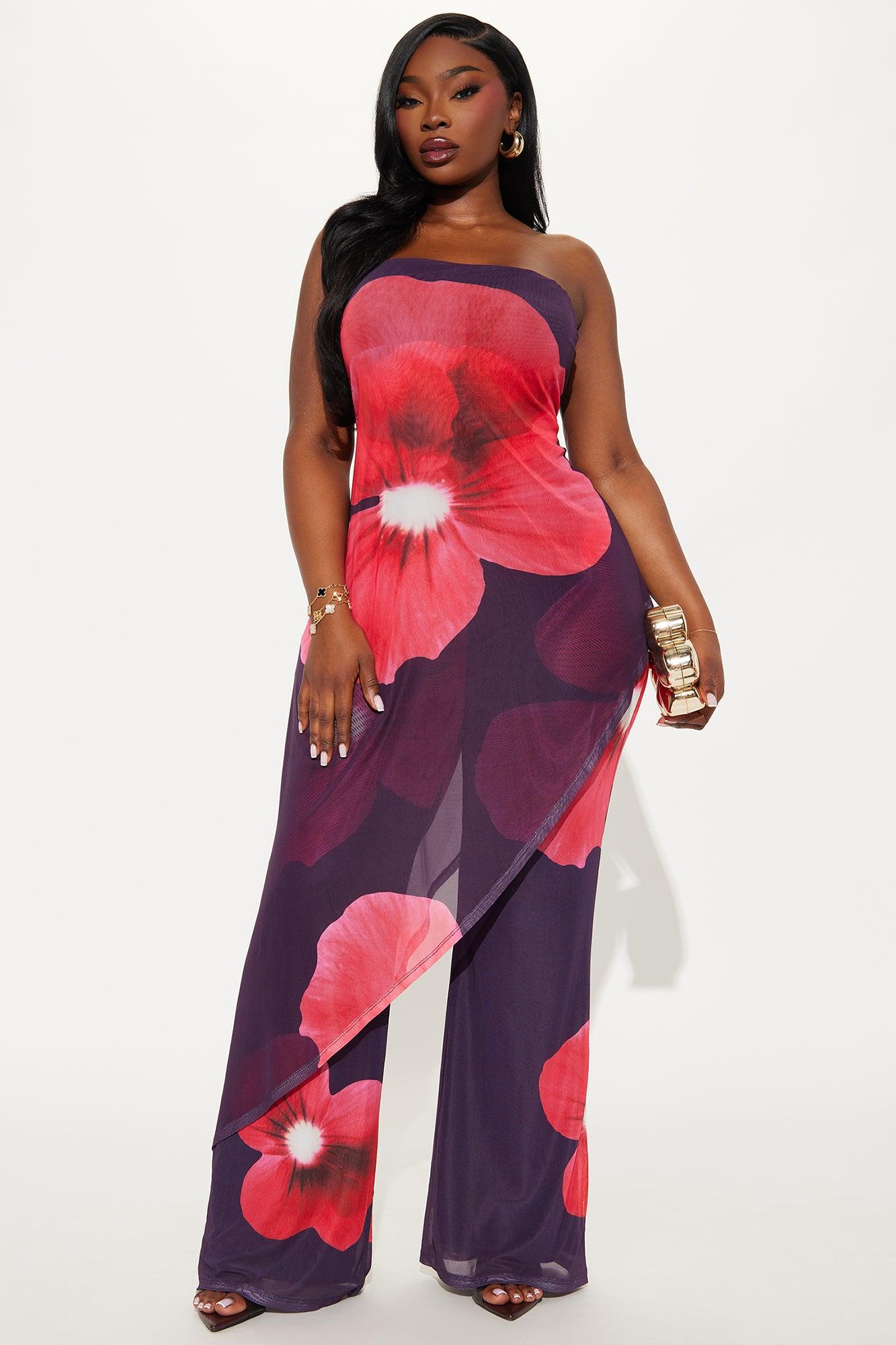 Meant To Be Mesh Jumpsuit - Purple/combo Female Product Image