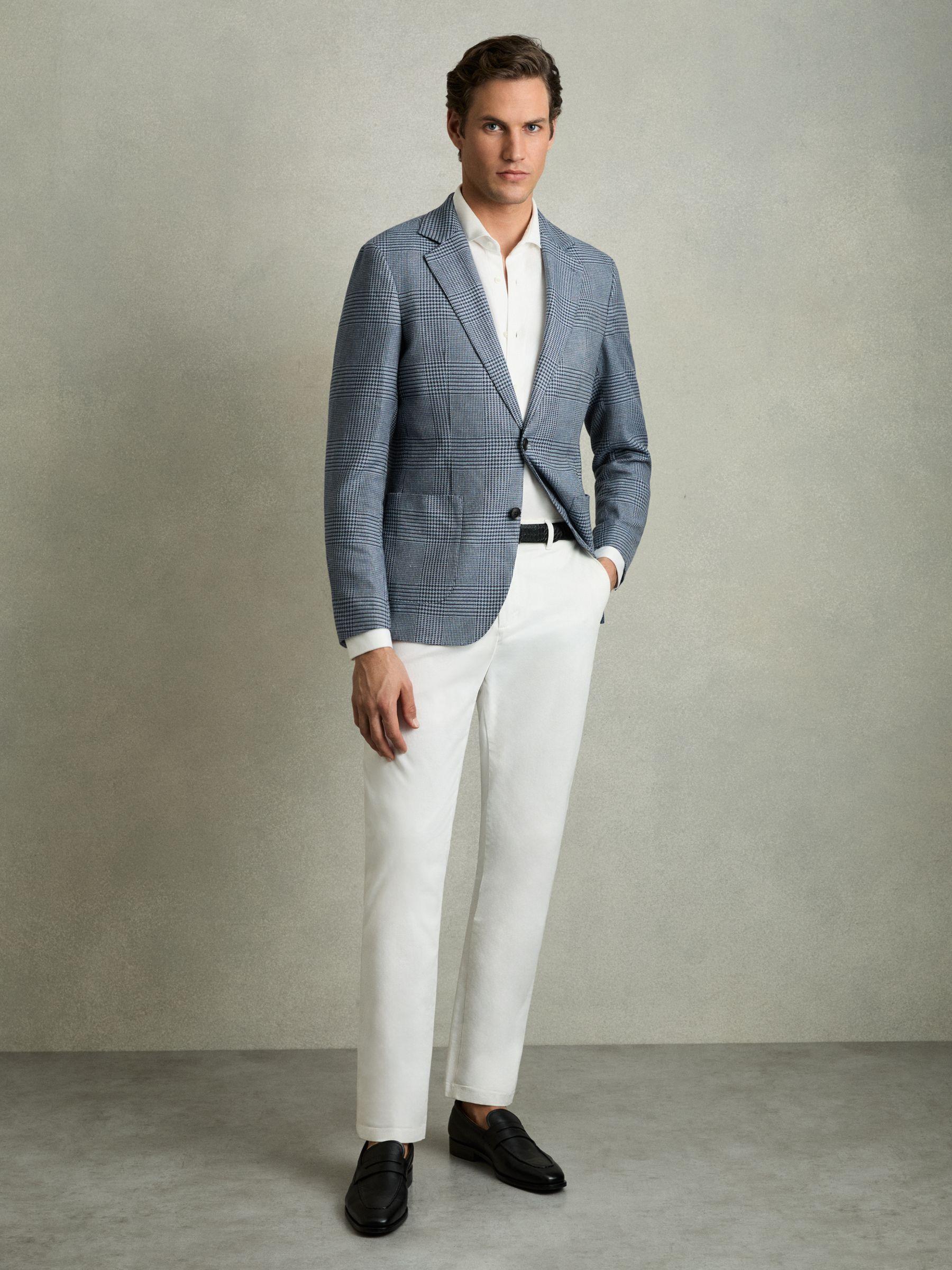 Single-Breasted Stretch Suit Blazer Slim-Fit in Stone Product Image