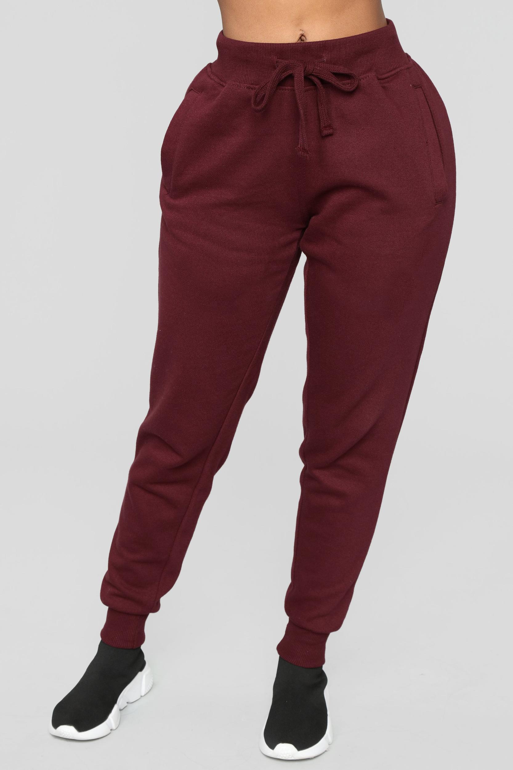 Stole Your Boyfriend's Oversized Jogger - Burgundy Product Image