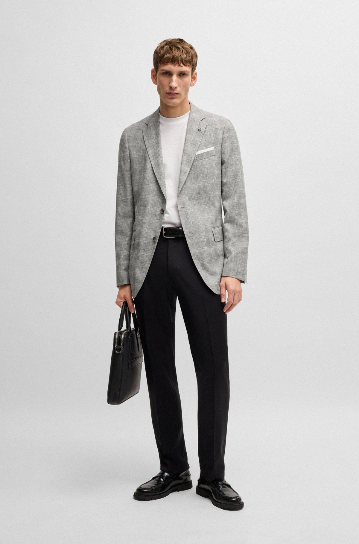 Slim-fit suit jacket in a checked wool blend Product Image