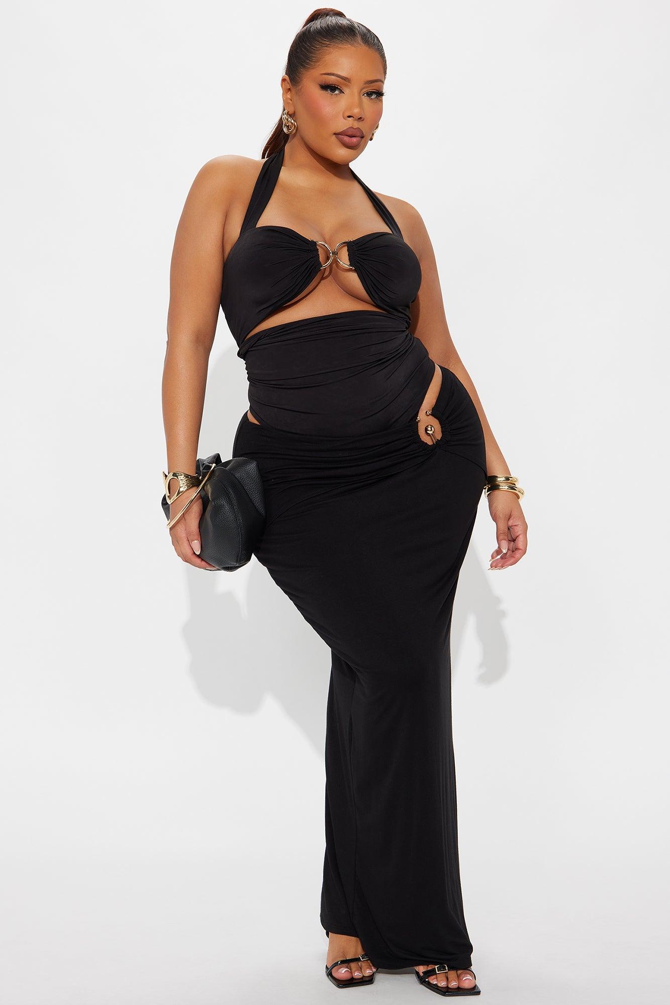 Rosé Haze Ruched Halter Bodysuit - Black Female Product Image