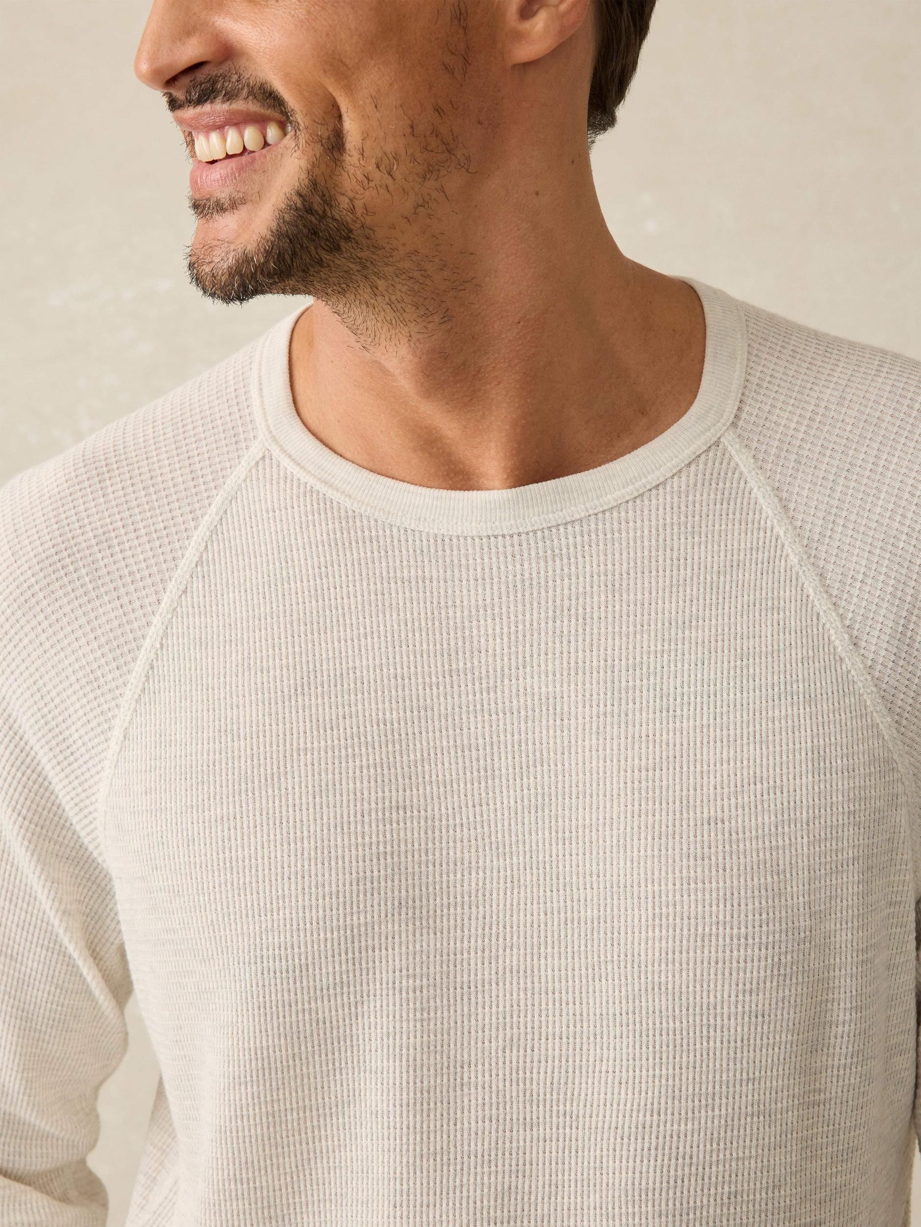 Long-Sleeve Cloud Waffle Crew - Ivory Heather Male Product Image