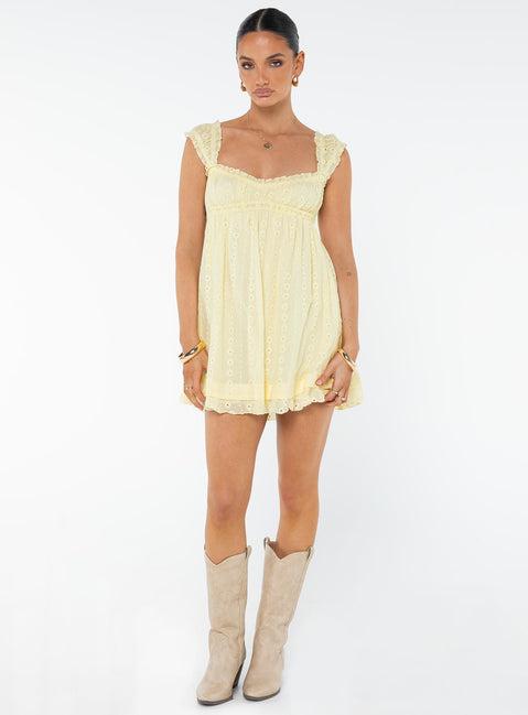 Carlita Mini Dress Yellow Product Image