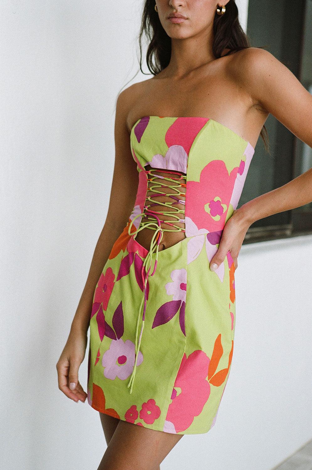 Drea Top - Lime Floral Product Image