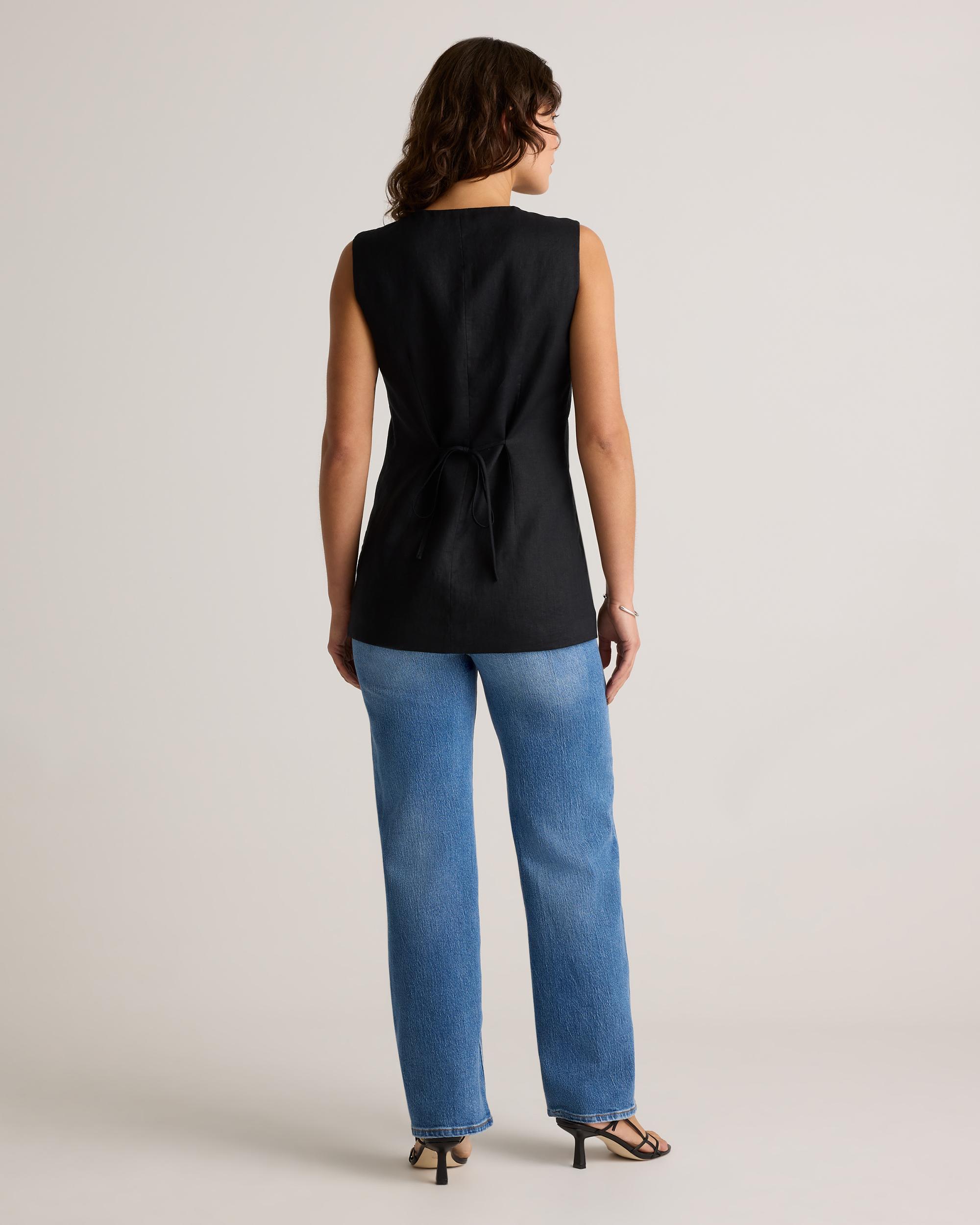 Quince | Women's 100% European Linen Longline Vest Size XS Product Image