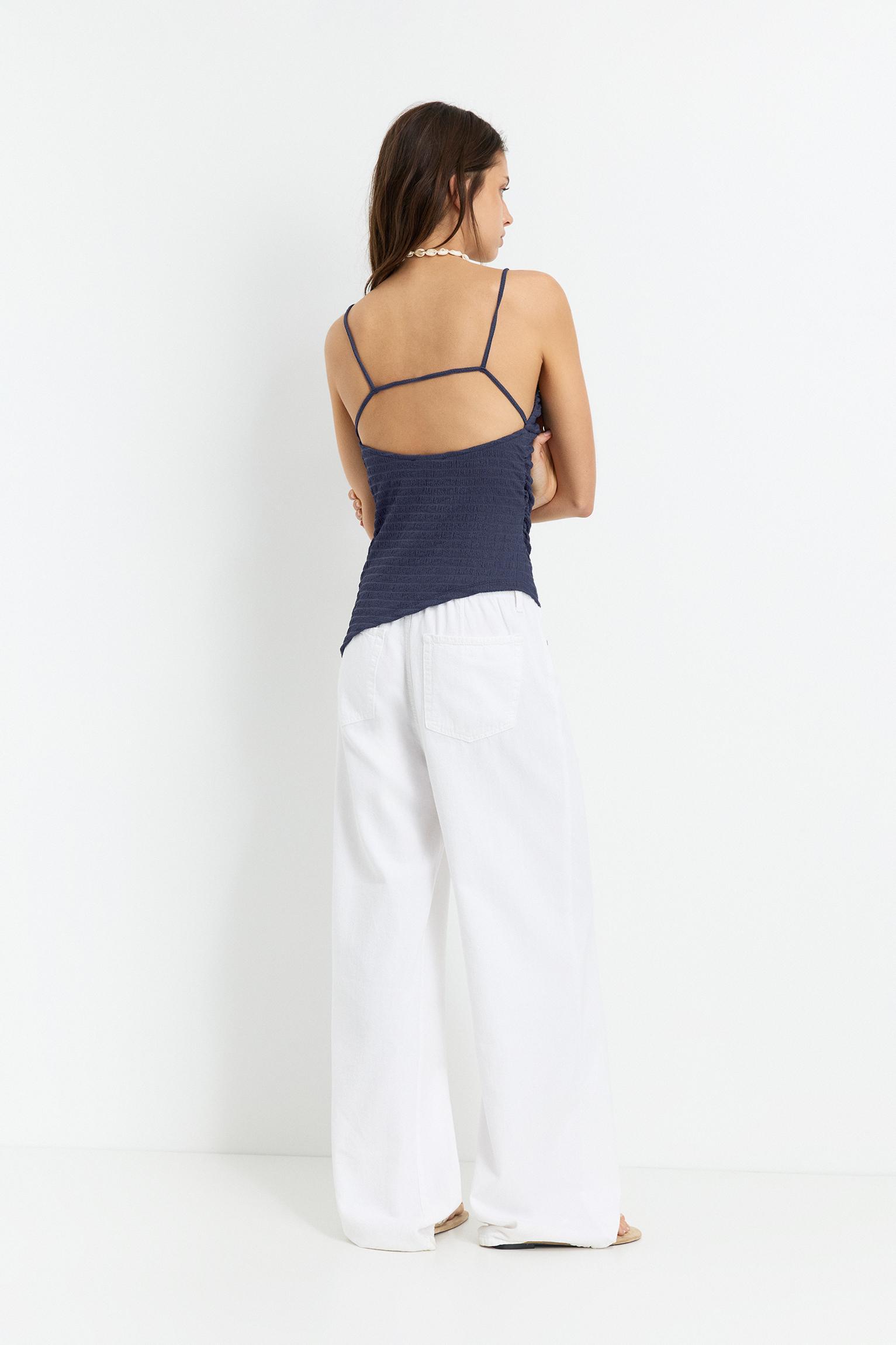 Asymmetric crepe top Product Image