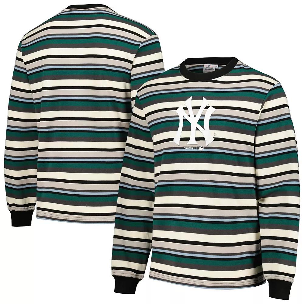 Mens PLEASURES Cream/Green New York Yankees Ballpark Long Sleeve T-Shirt Product Image