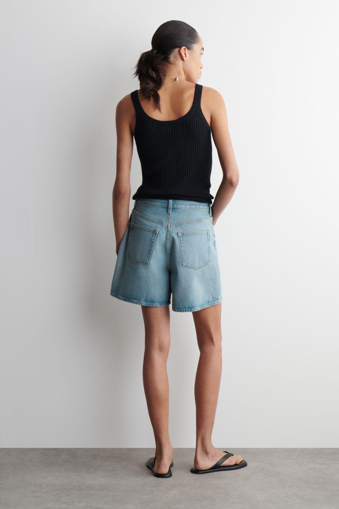 HIGH-RISE DENIM SHORTS Product Image
