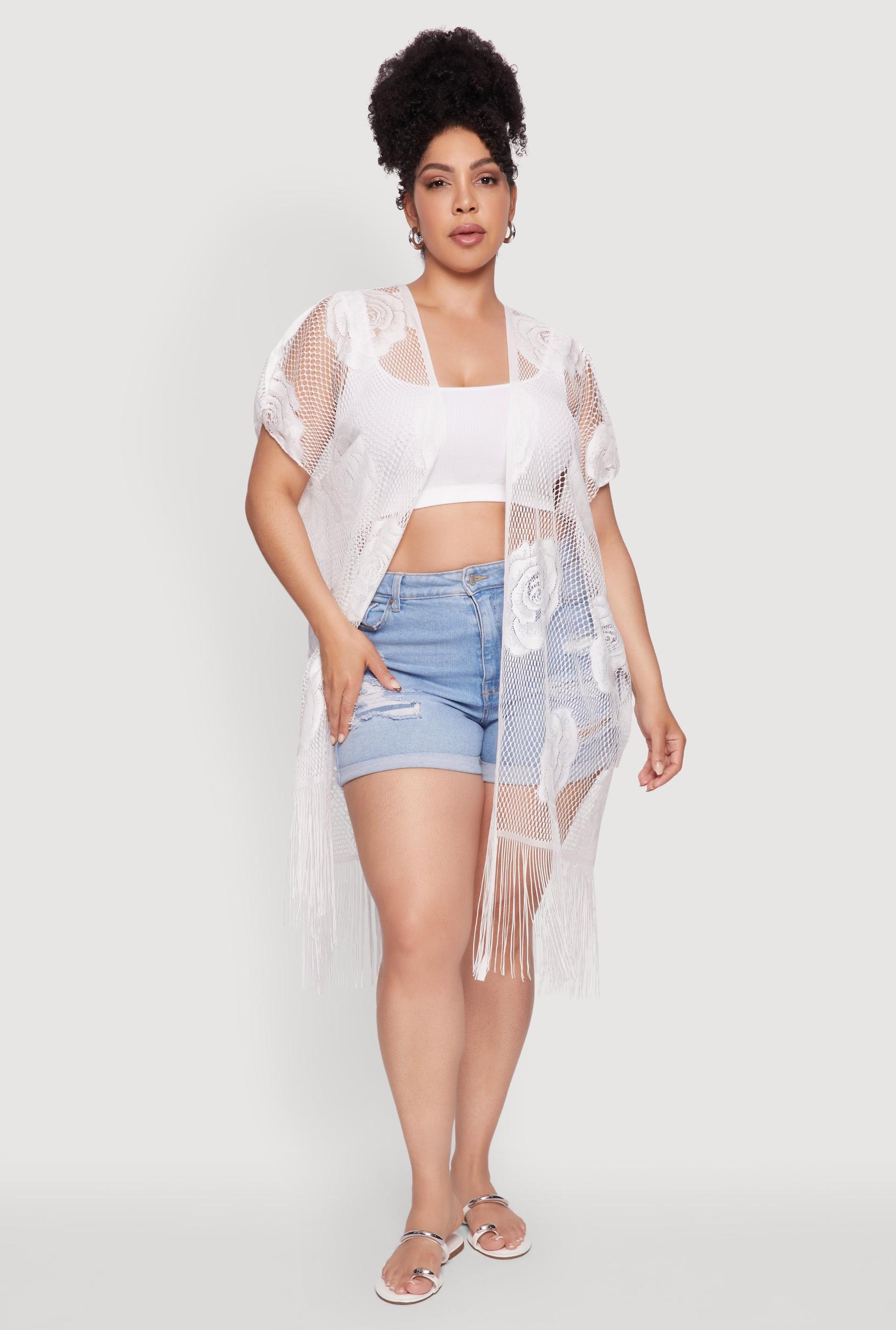 Floral Pattern Fishnet Cover Up Female Product Image