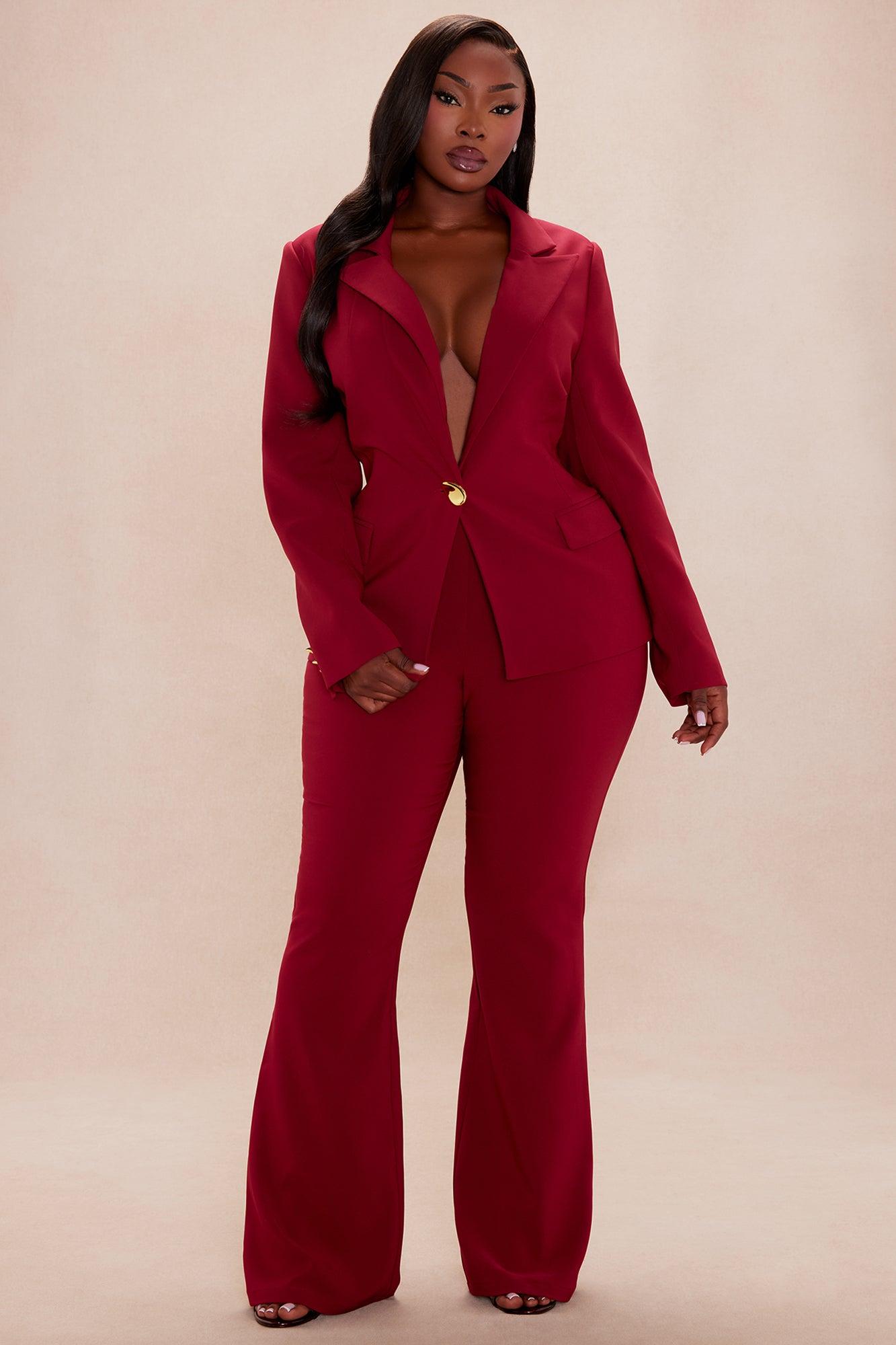 Kaylynn Suit Set - Burgundy Product Image