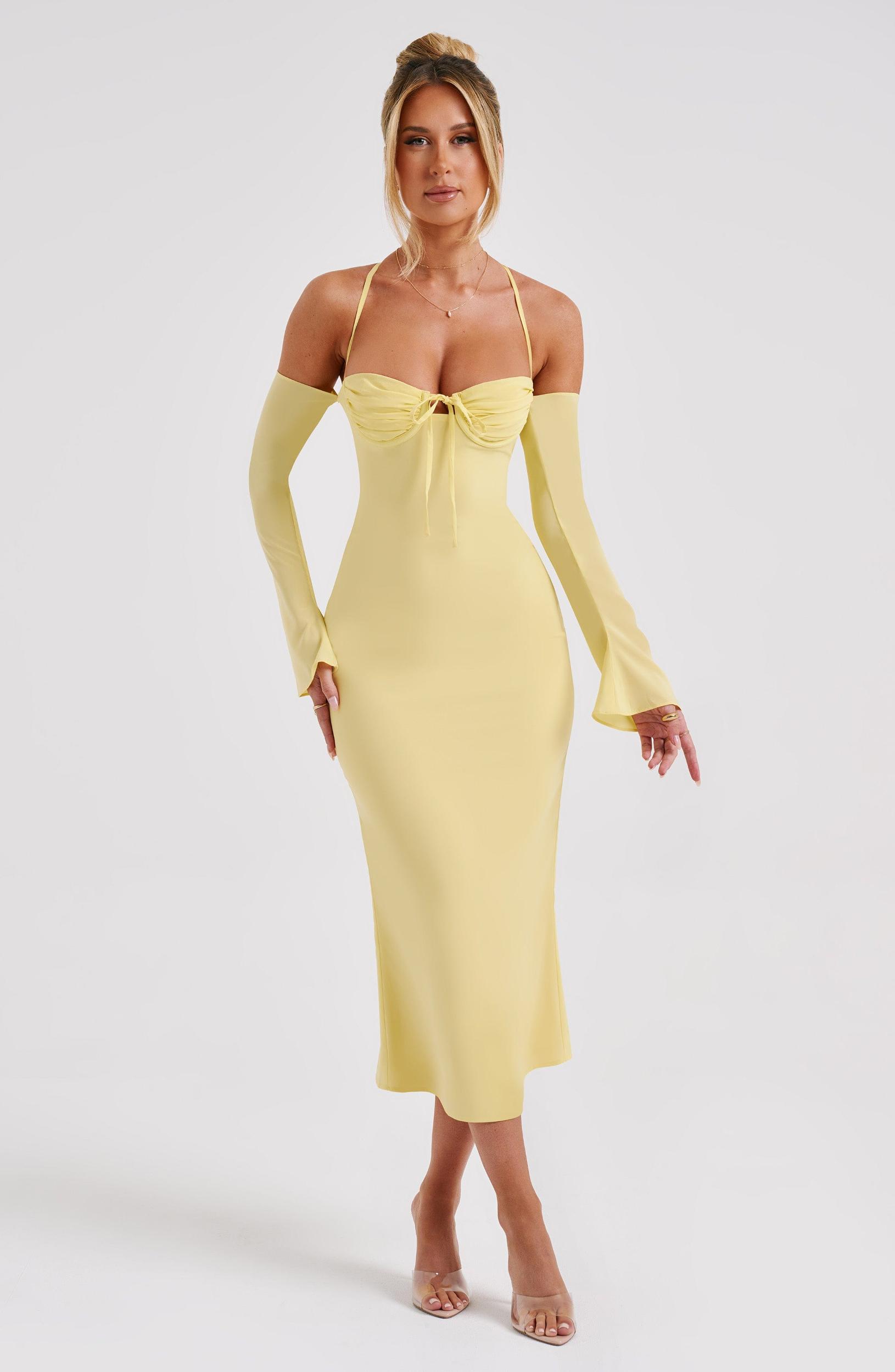 Dulce Midi Dress - Lemon Product Image