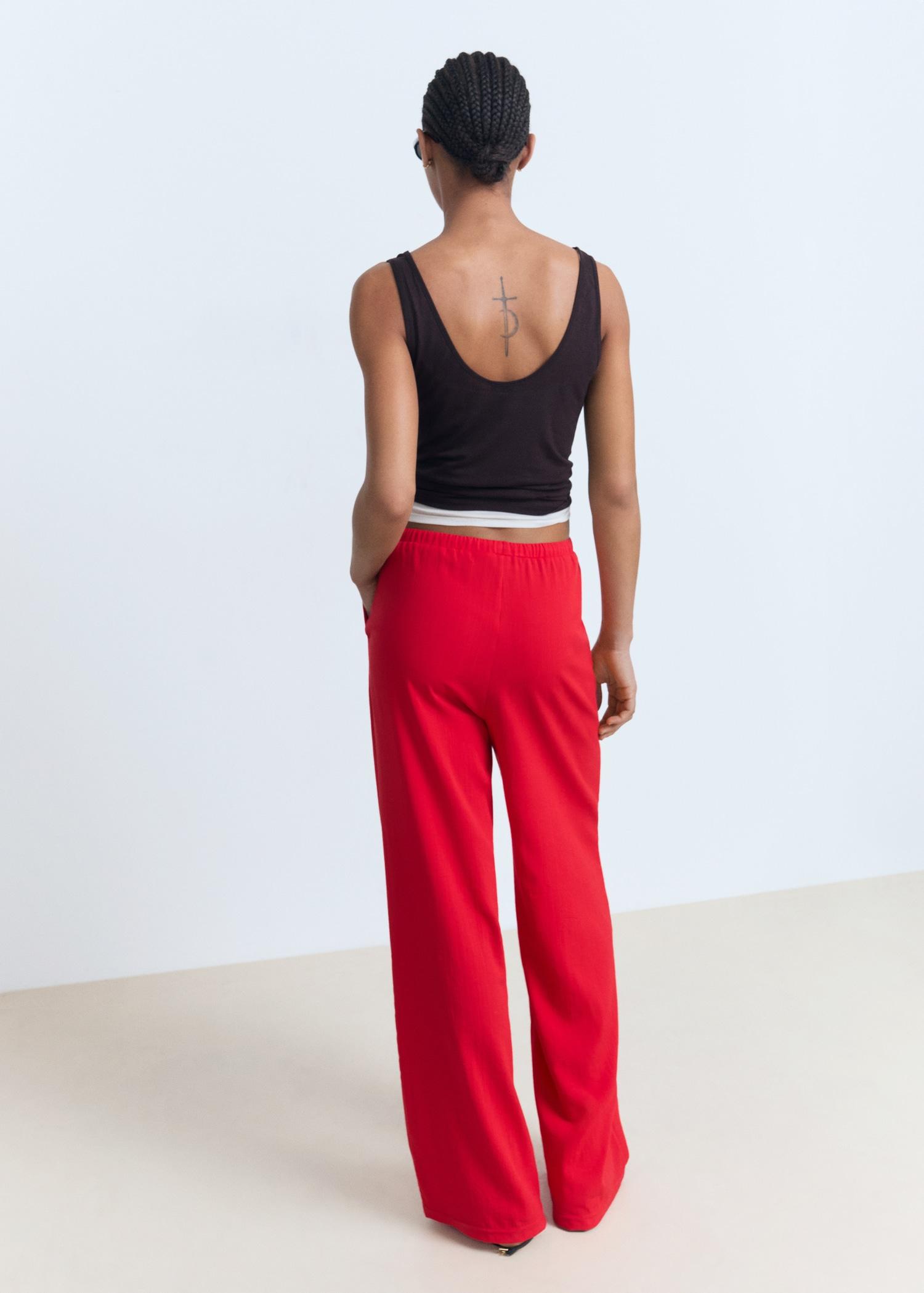 Drawstring straight pants - Women | MANGO USA Product Image