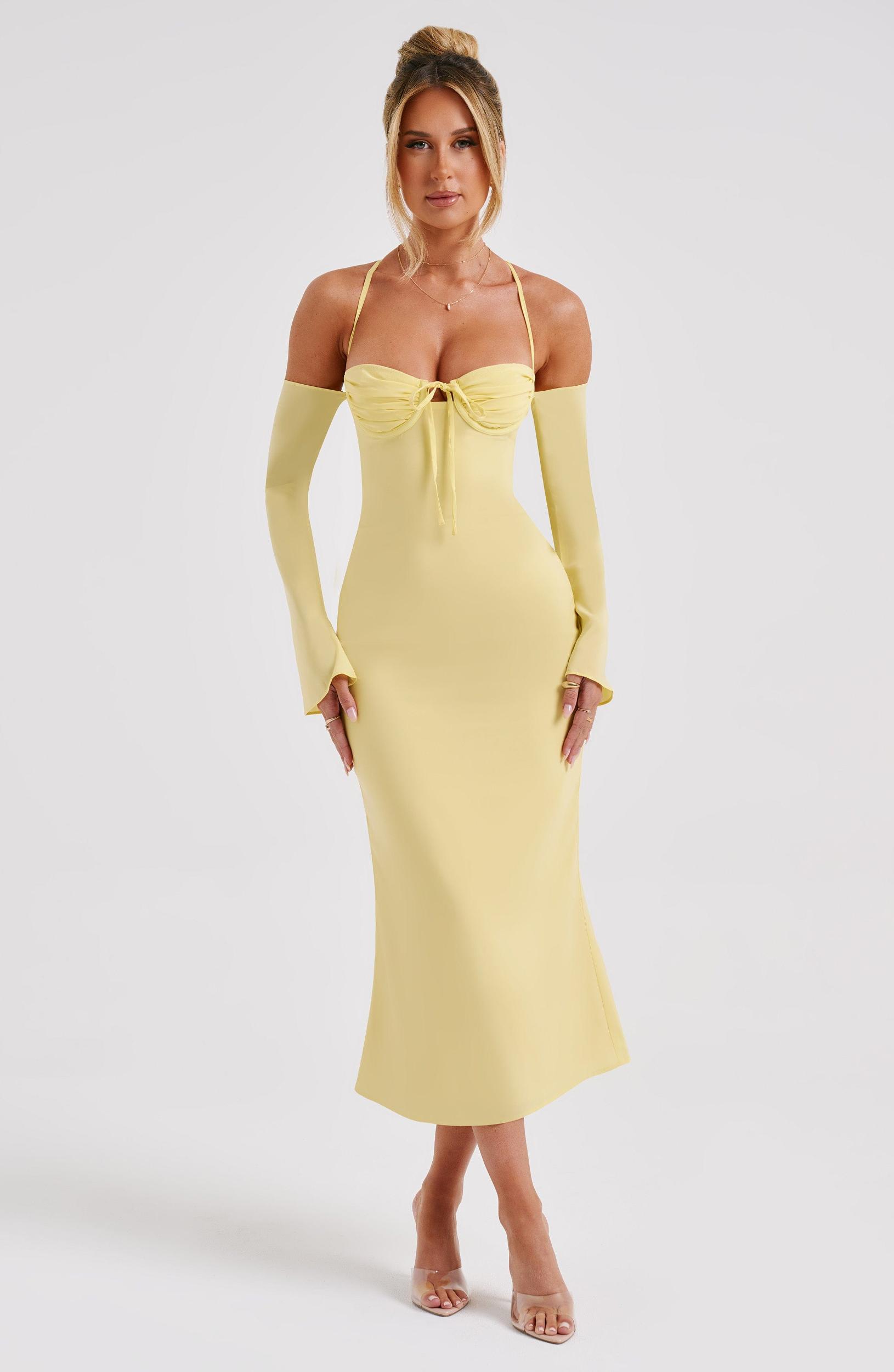 Dulce Midi Dress - Lemon Product Image