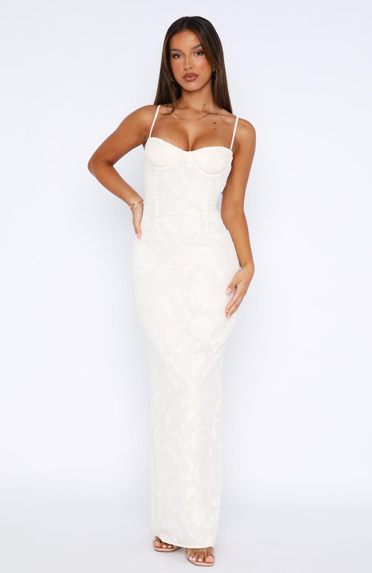 Poppy Dream Maxi Dress Cream Product Image