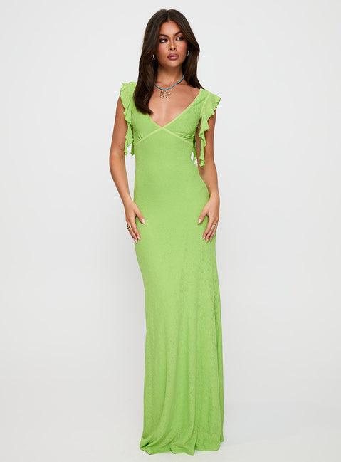 Soleila Maxi Dress Green Tonal Product Image