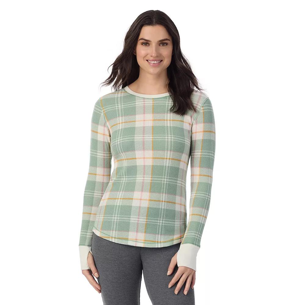 Women's Cuddl Duds® Cozy Stretch Thermal Long Sleeve Crew Top, Size: Small, Ski Chalet Product Image
