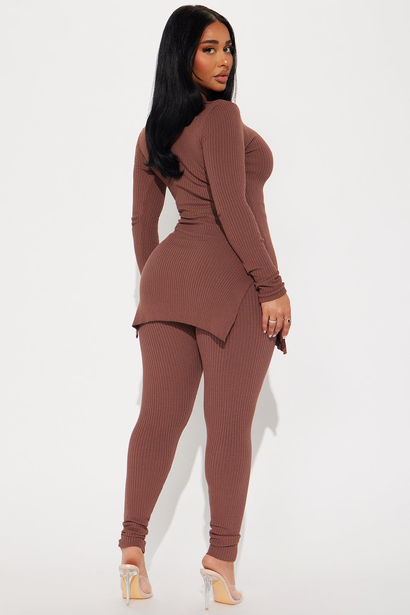 Hidden Agenda Sweater Legging Set - Mocha Product Image