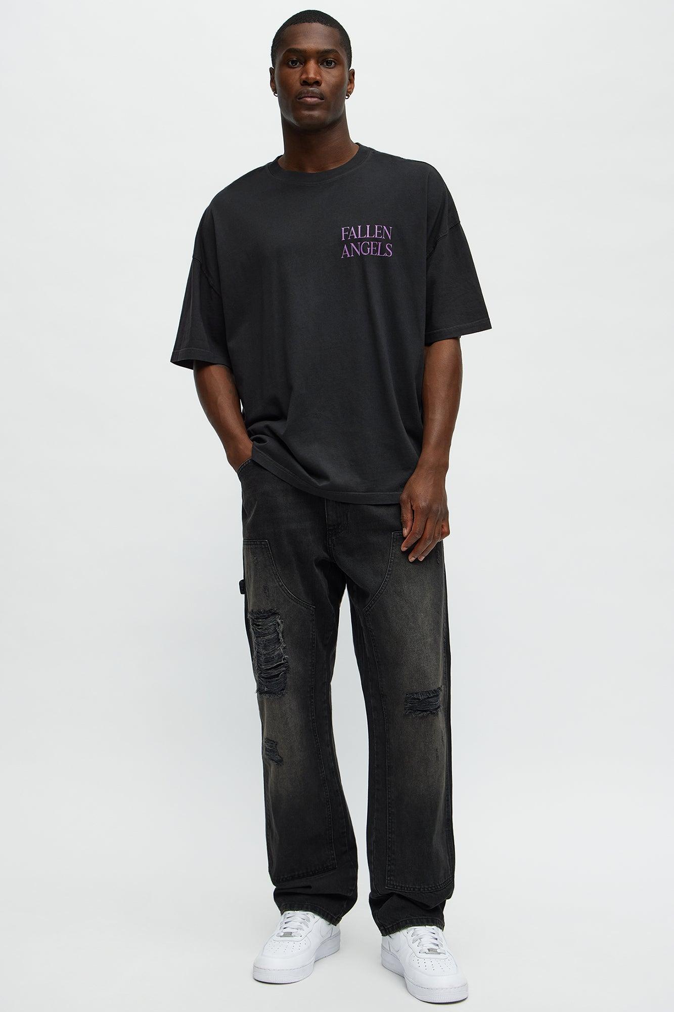 Fallen Angels Oversized Short Sleeve Tee - Black Wash Product Image