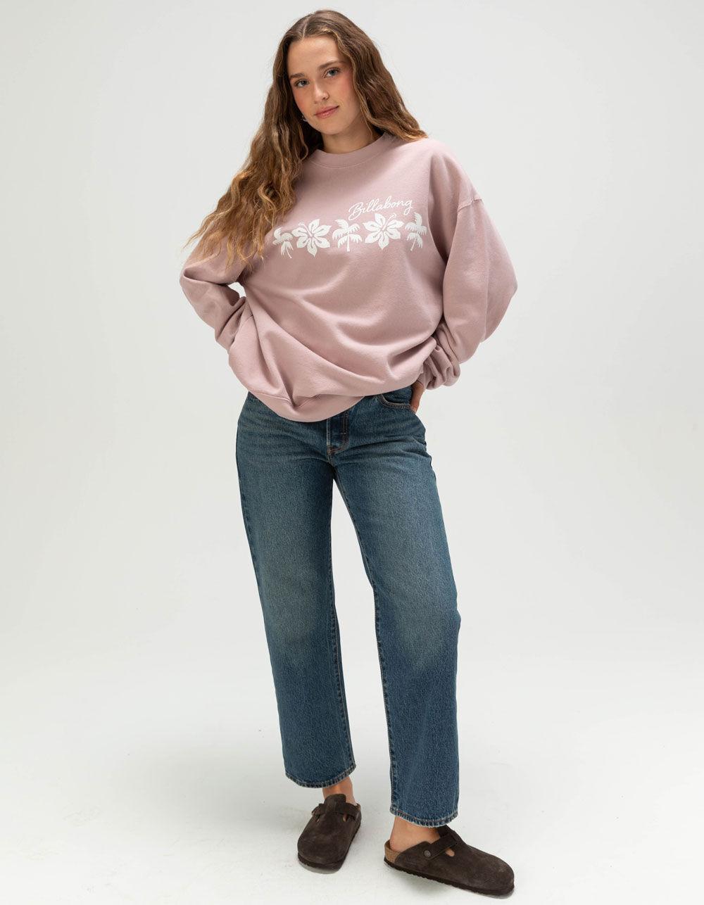 BILLABONG Ride In Womens Oversized Crewneck Sweatshirt - PINK Product Image