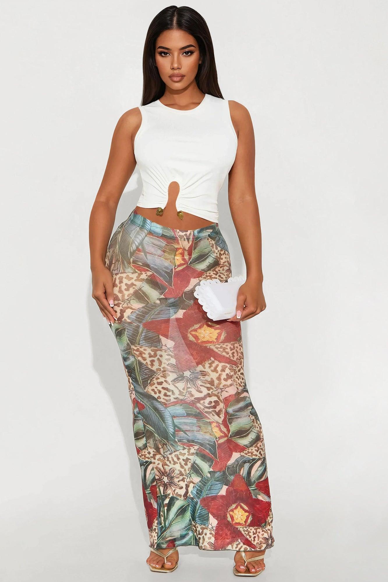 Tamira Asymmetrical Mesh Top - White Product Image