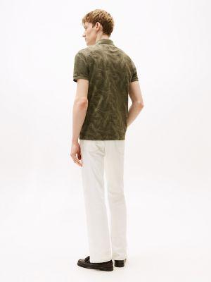Regular Fit Allover Leaf Print Polo Product Image