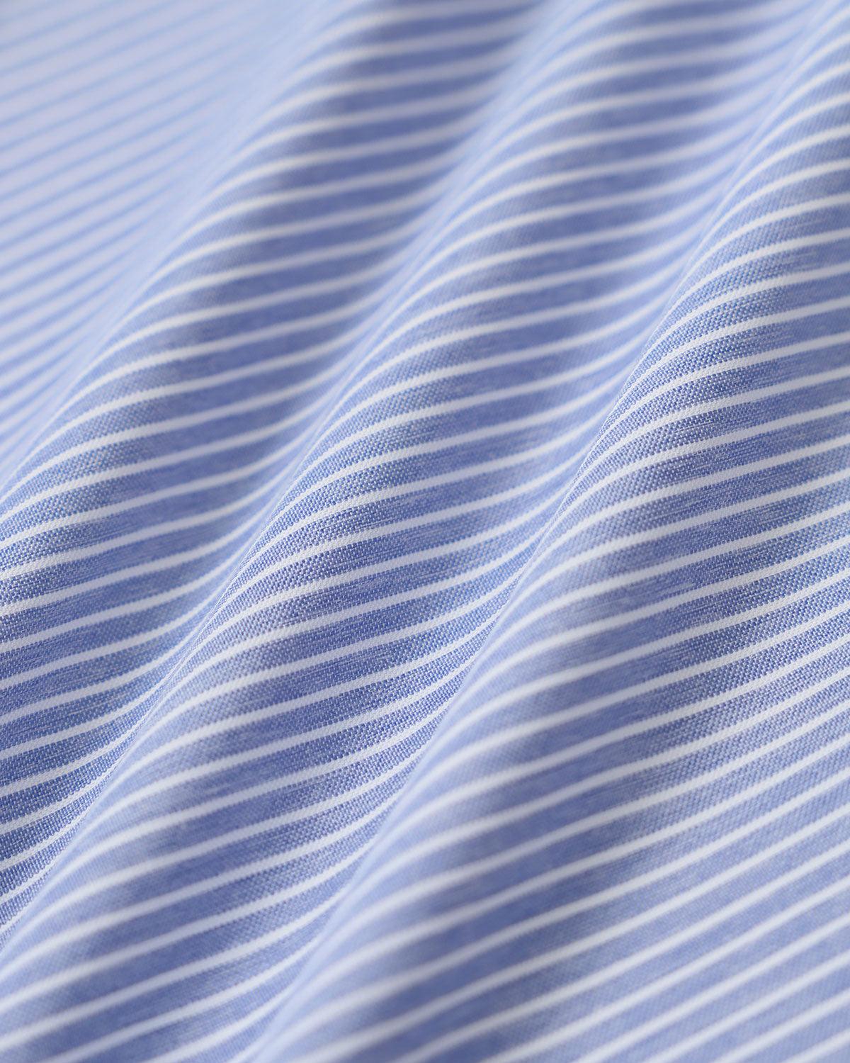 Blue Striped Twist Backless Midi Dress Product Image