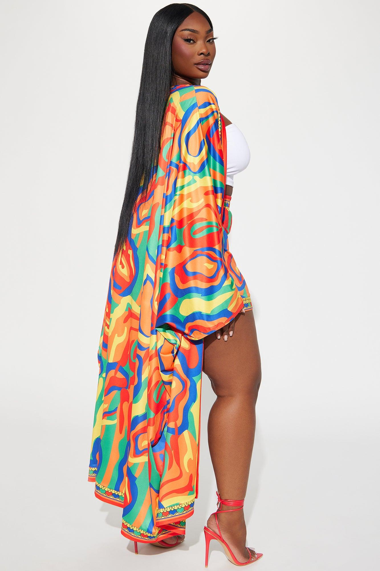 Forever With You Kimono Short Set - Yellow/combo Product Image