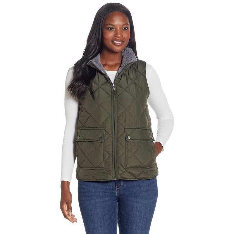 Women's Weathercast Midweight Reversible Vest, Size: XL, Dusty Green Product Image