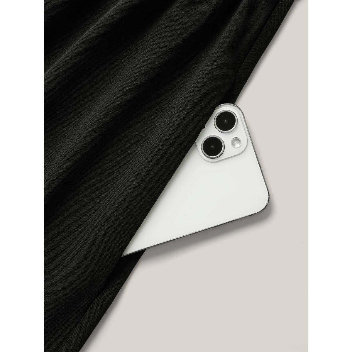 Plus Size Scalloped Laser Cut Pockets Maxi Dress Black Women Square Neck Sleeveless Curvy BloomChic 28/5X Product Image