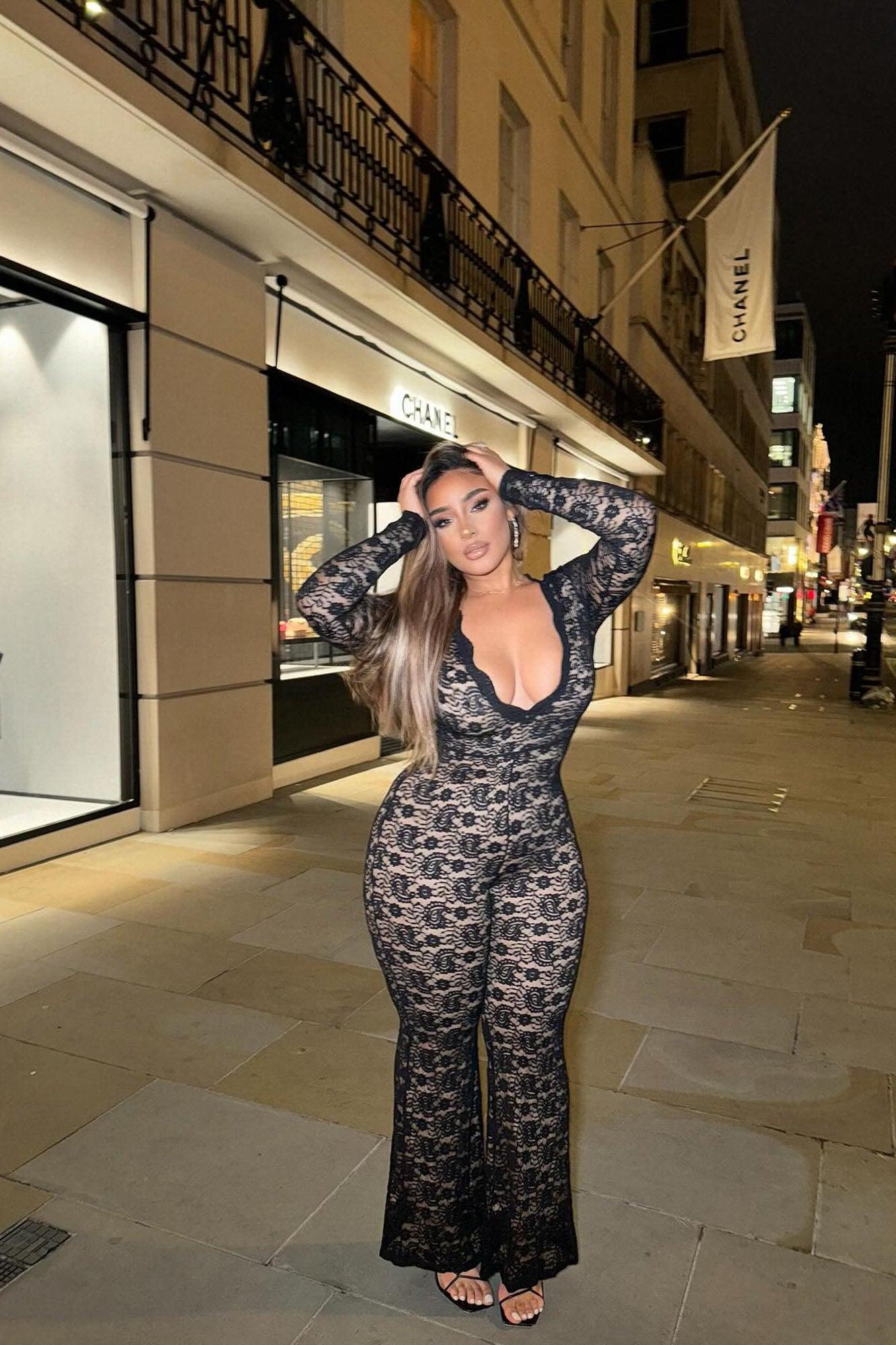 Laced Babe Jumpsuit - Black Product Image