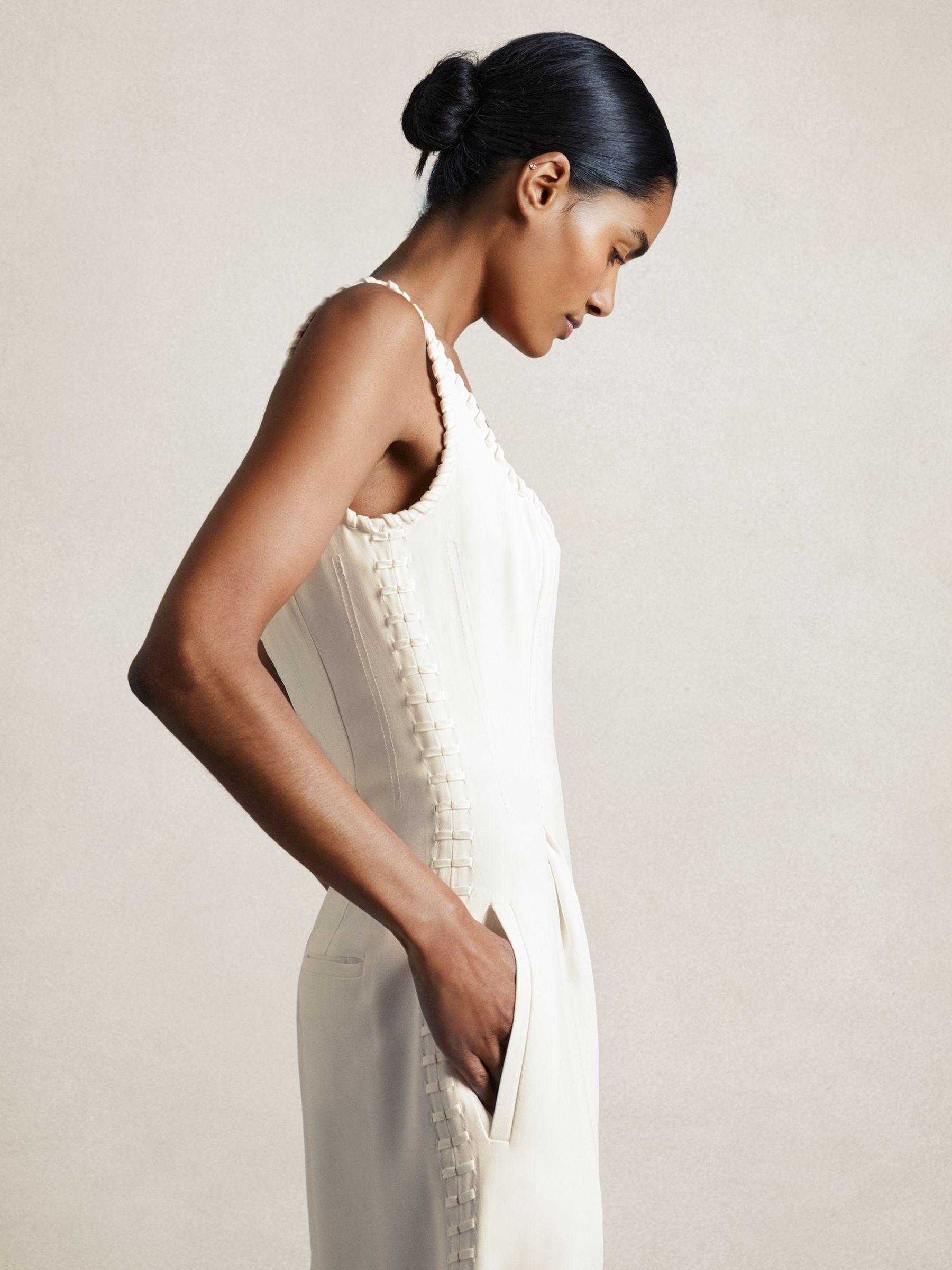 Atelier Whipstitch Wide-Leg Jumpsuit in White Product Image