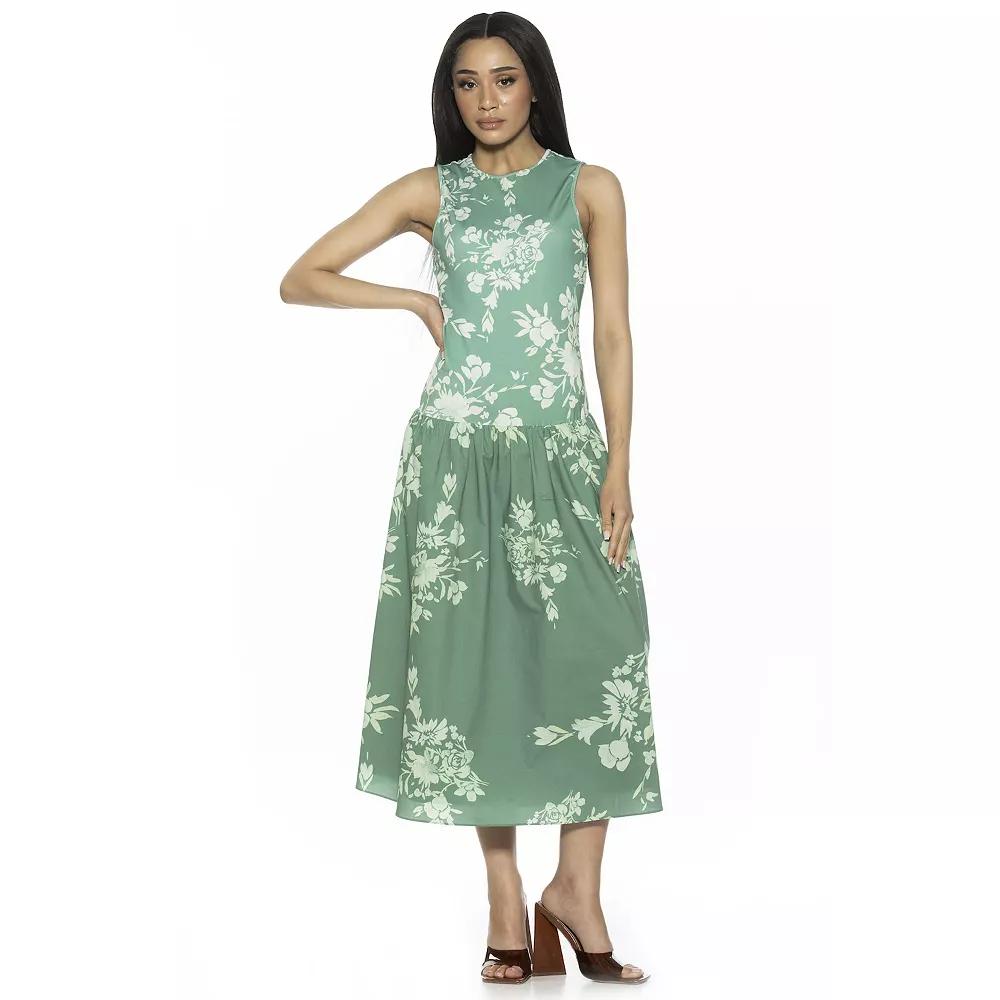 Women's ALEXIA ADMOR Lyle Crewneck Fit And Flare Midi Tank Top Dress,  Product Image