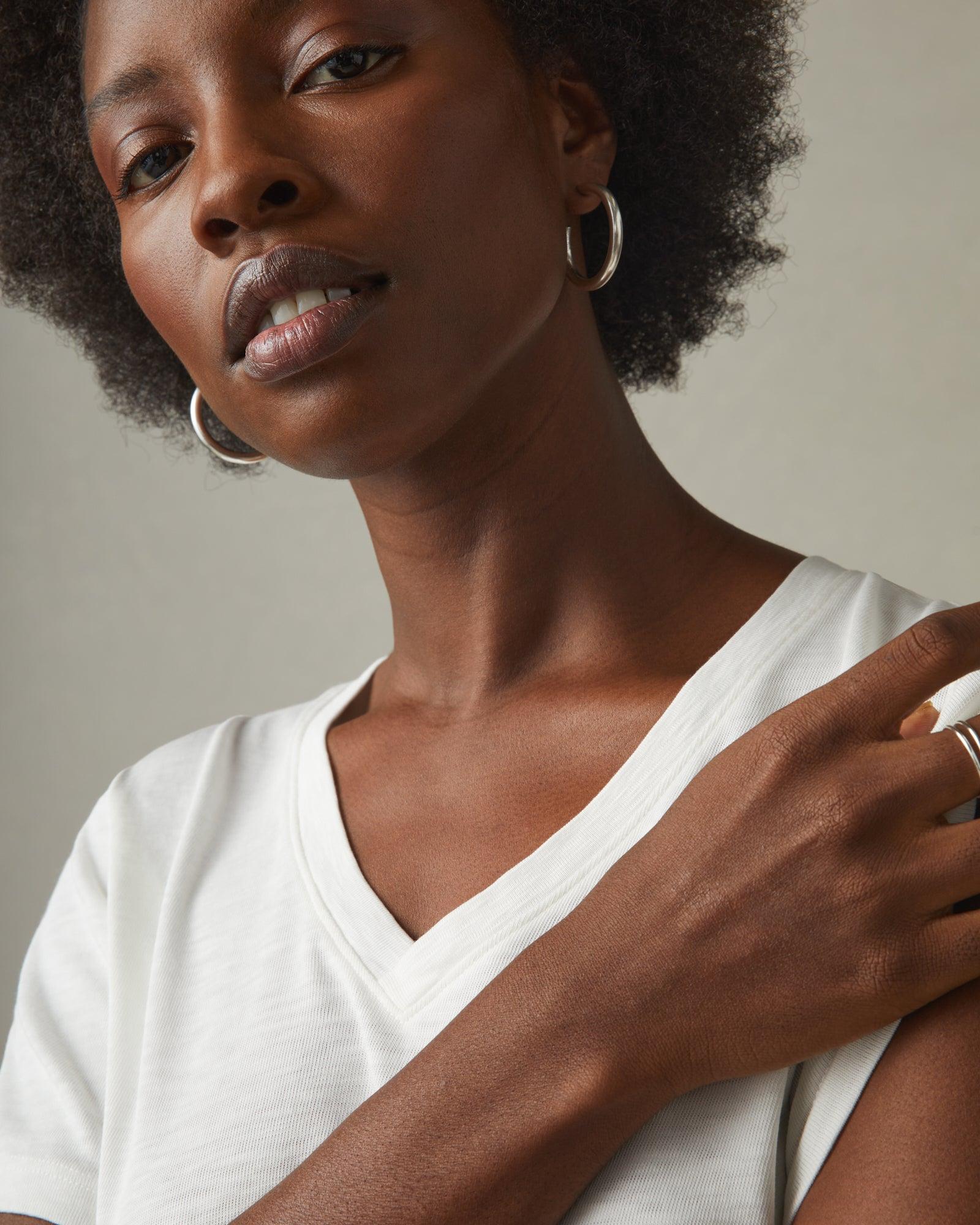 Women's Premium Slub V-Neck Tee - Bone Female Product Image