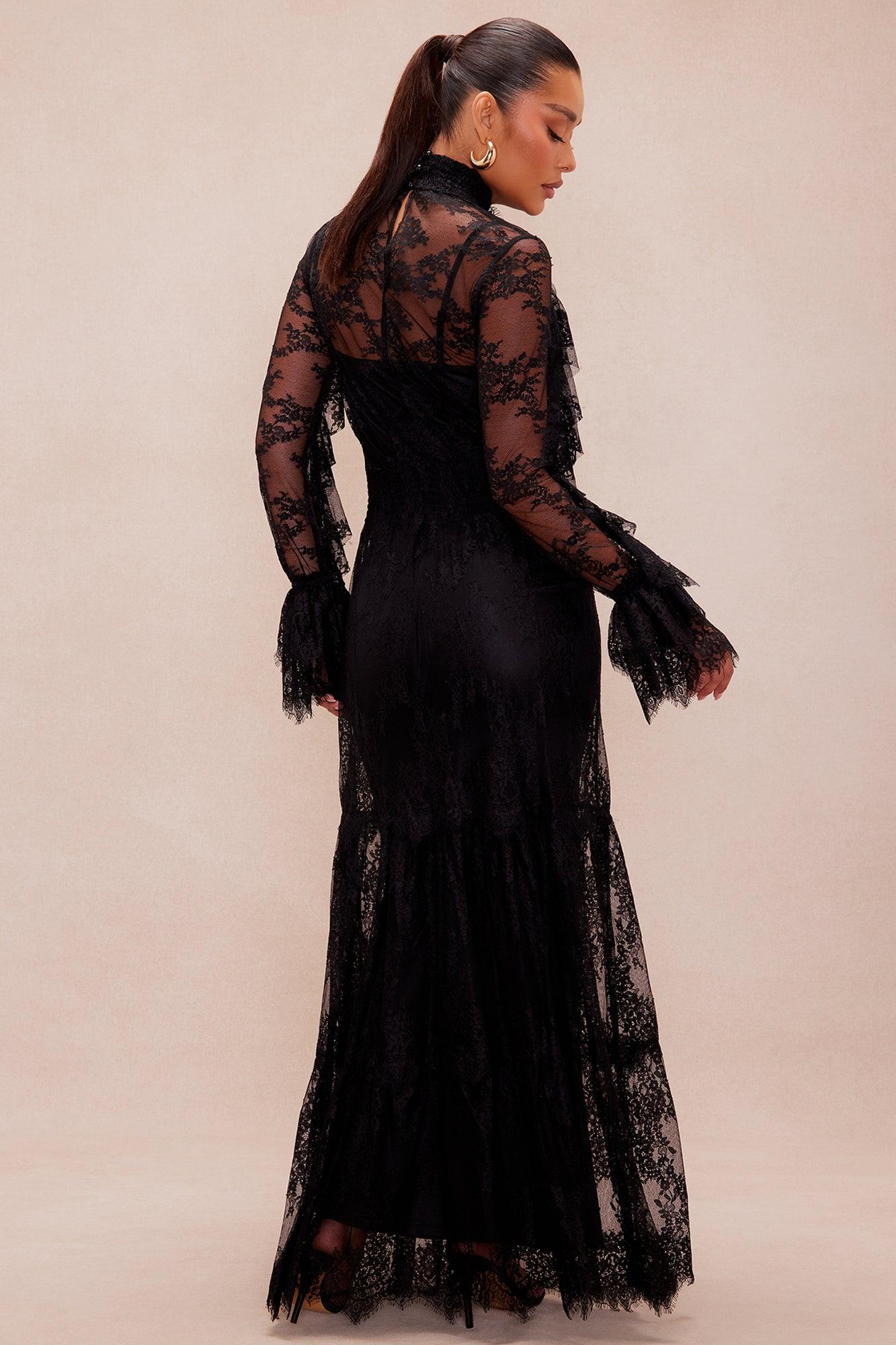 Loraine Lace Maxi Dress - Black Female Product Image
