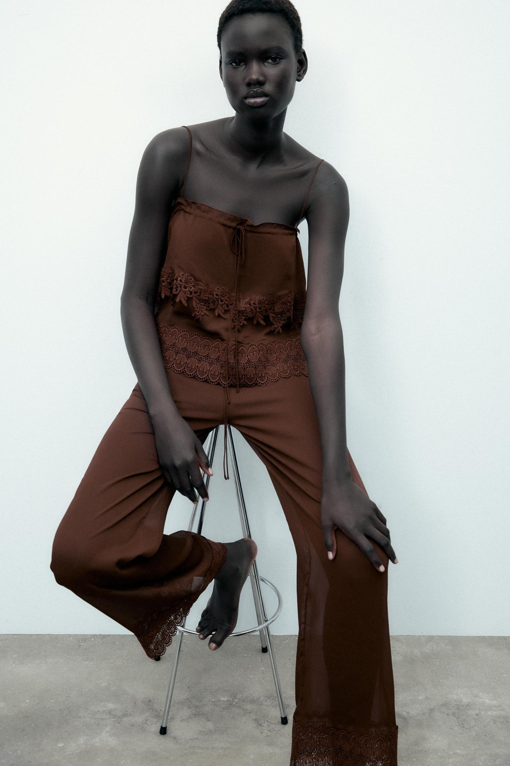 FLOWY LACE PANTS Product Image