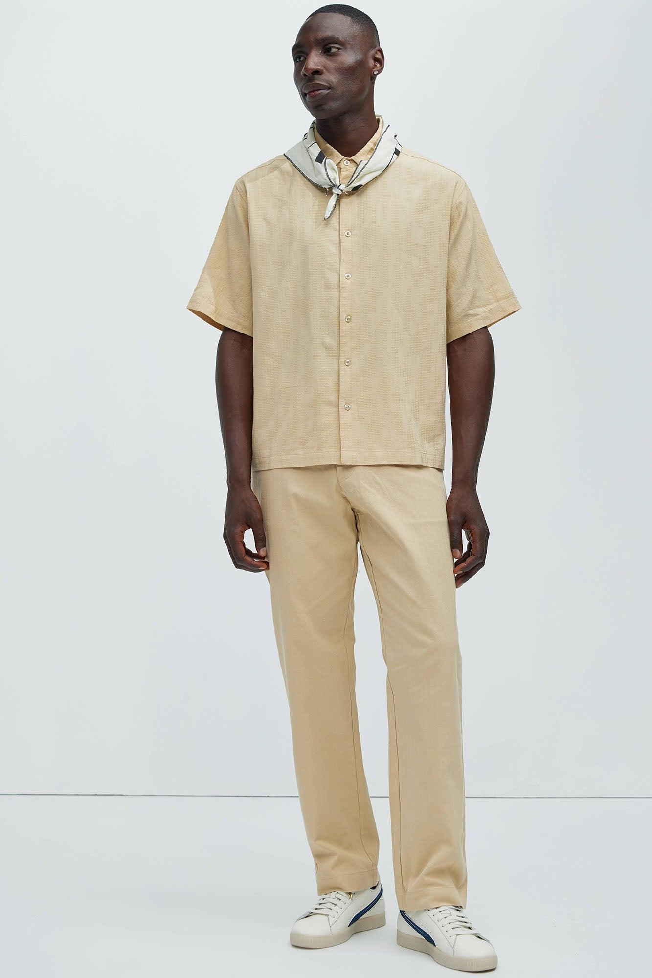 Up In The High Tide Linen Shirt - Tan Product Image