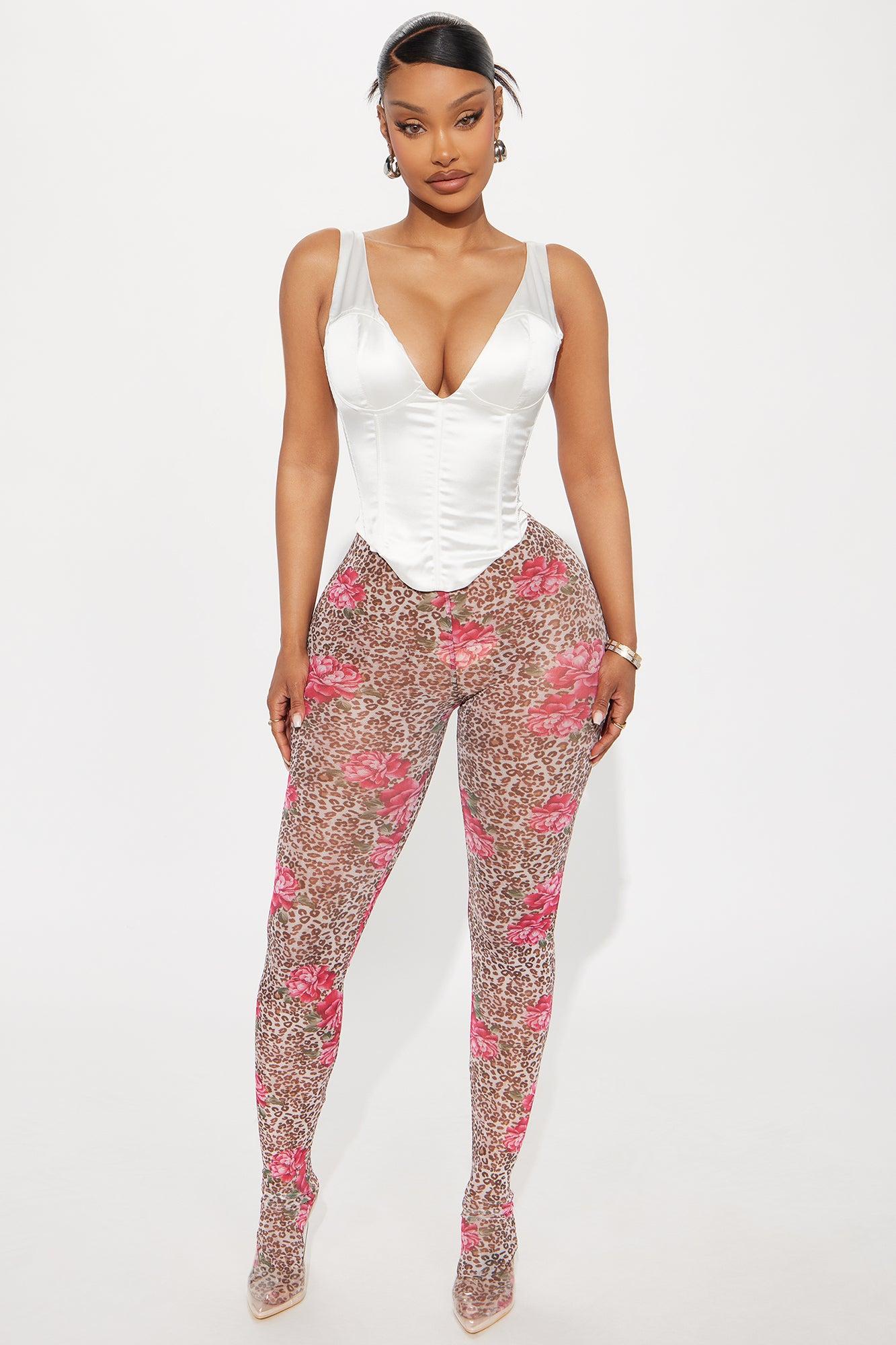 Date Night Satin Corset Top - White Product Image