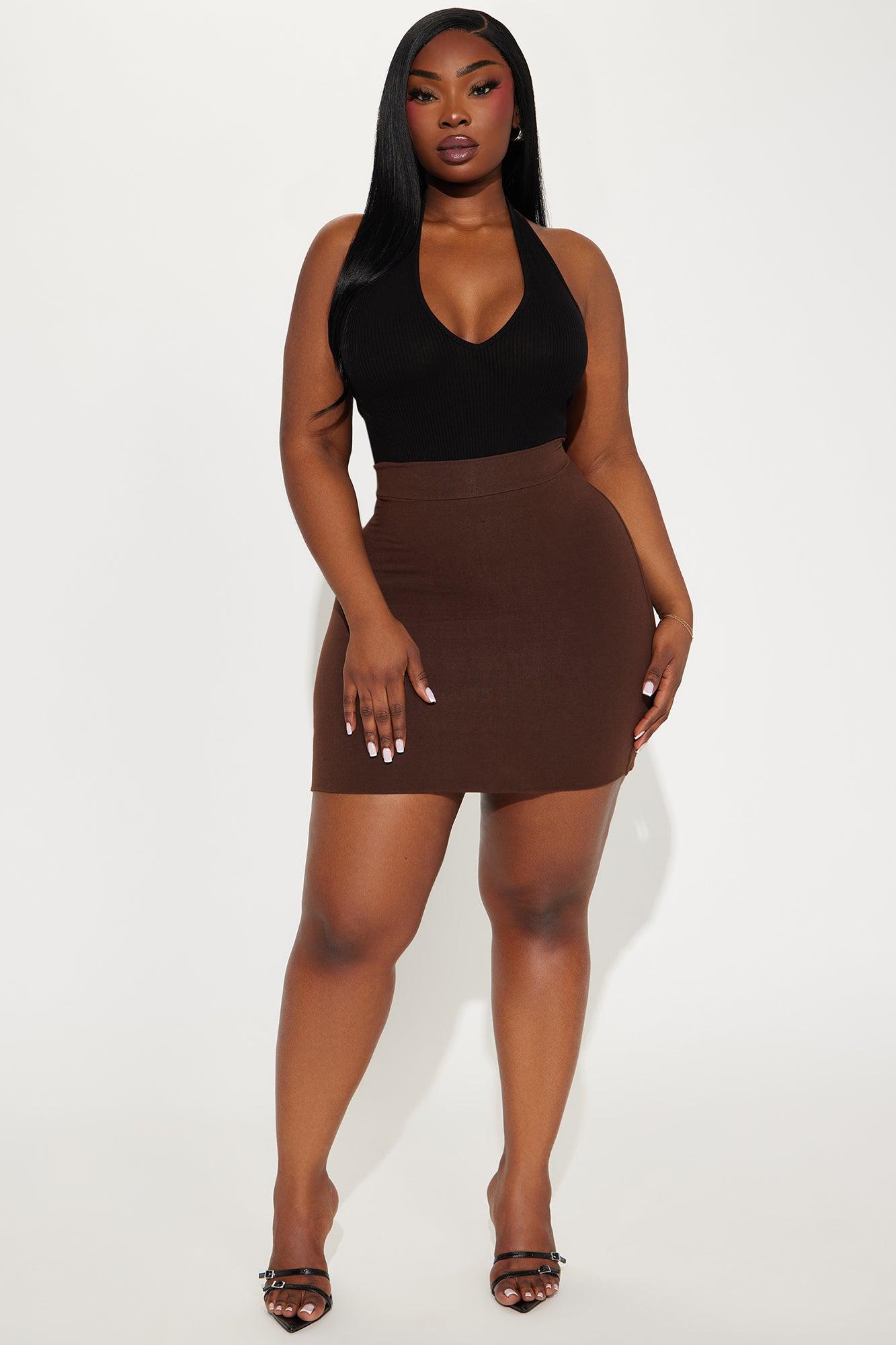 Melanie Mini Skirt - Chocolate Product Image