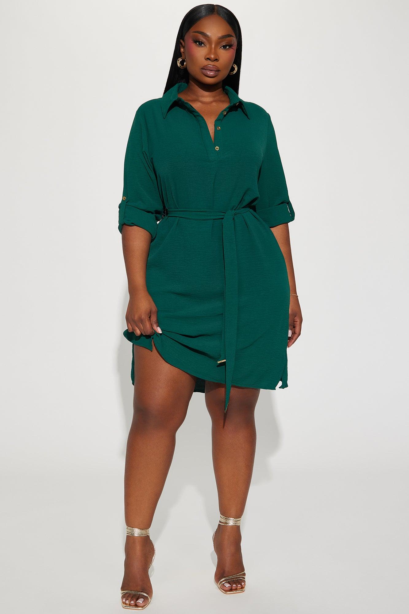 Claire Mini Shirt Dress - Hunter Product Image
