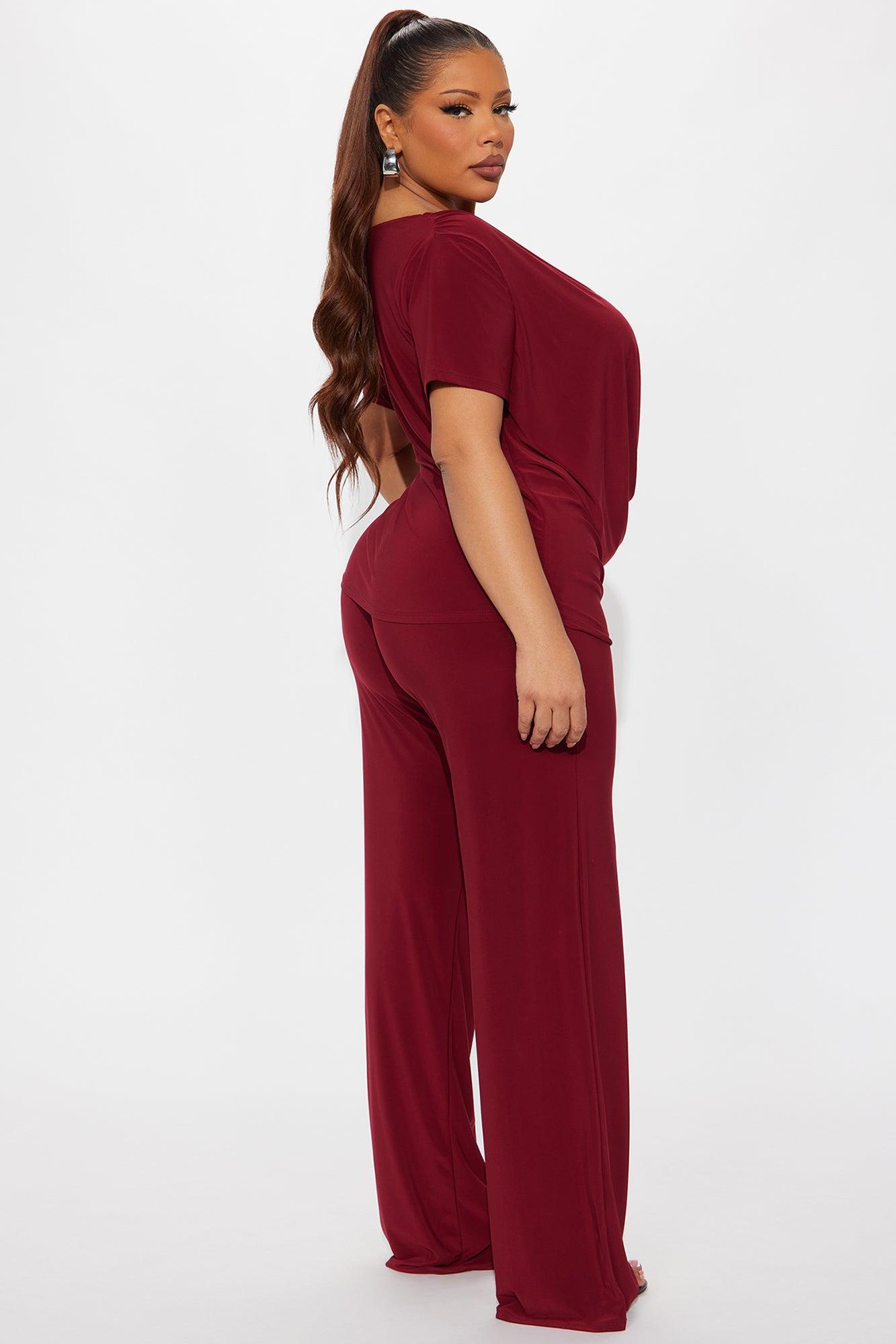 La Rosalinda Pant Set - Burgundy Female Product Image