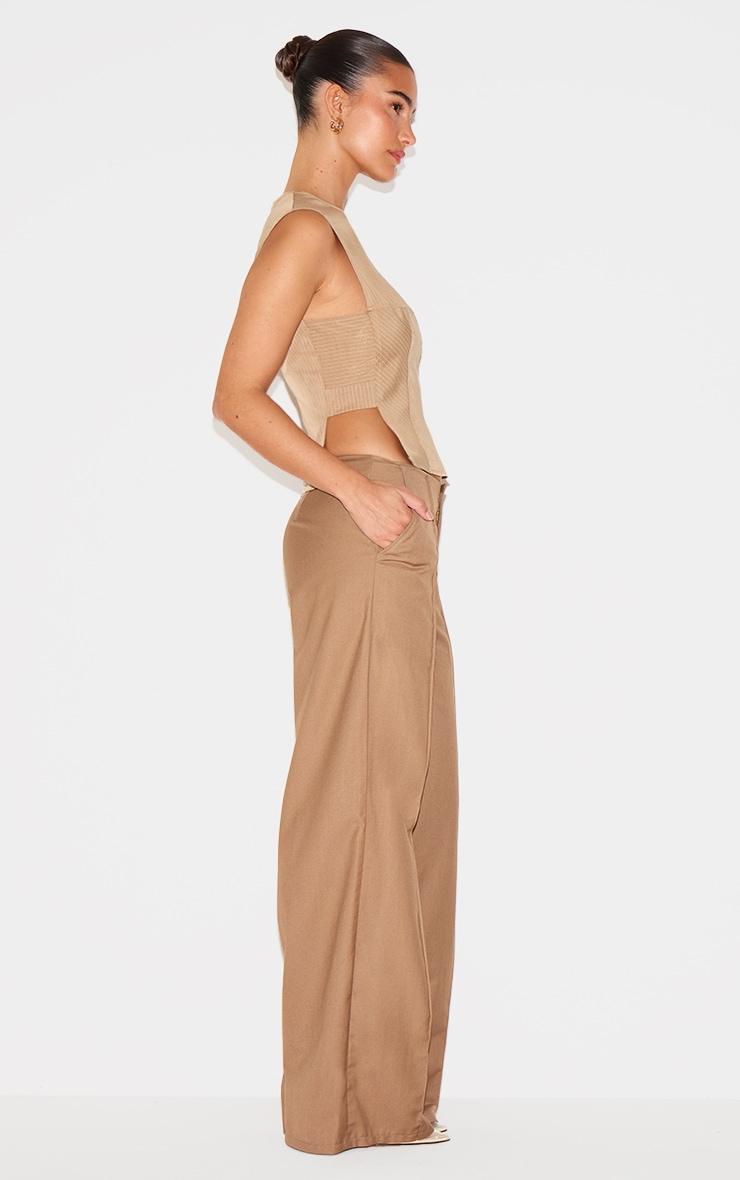 Cream Pinstripe Fitted Top Product Image