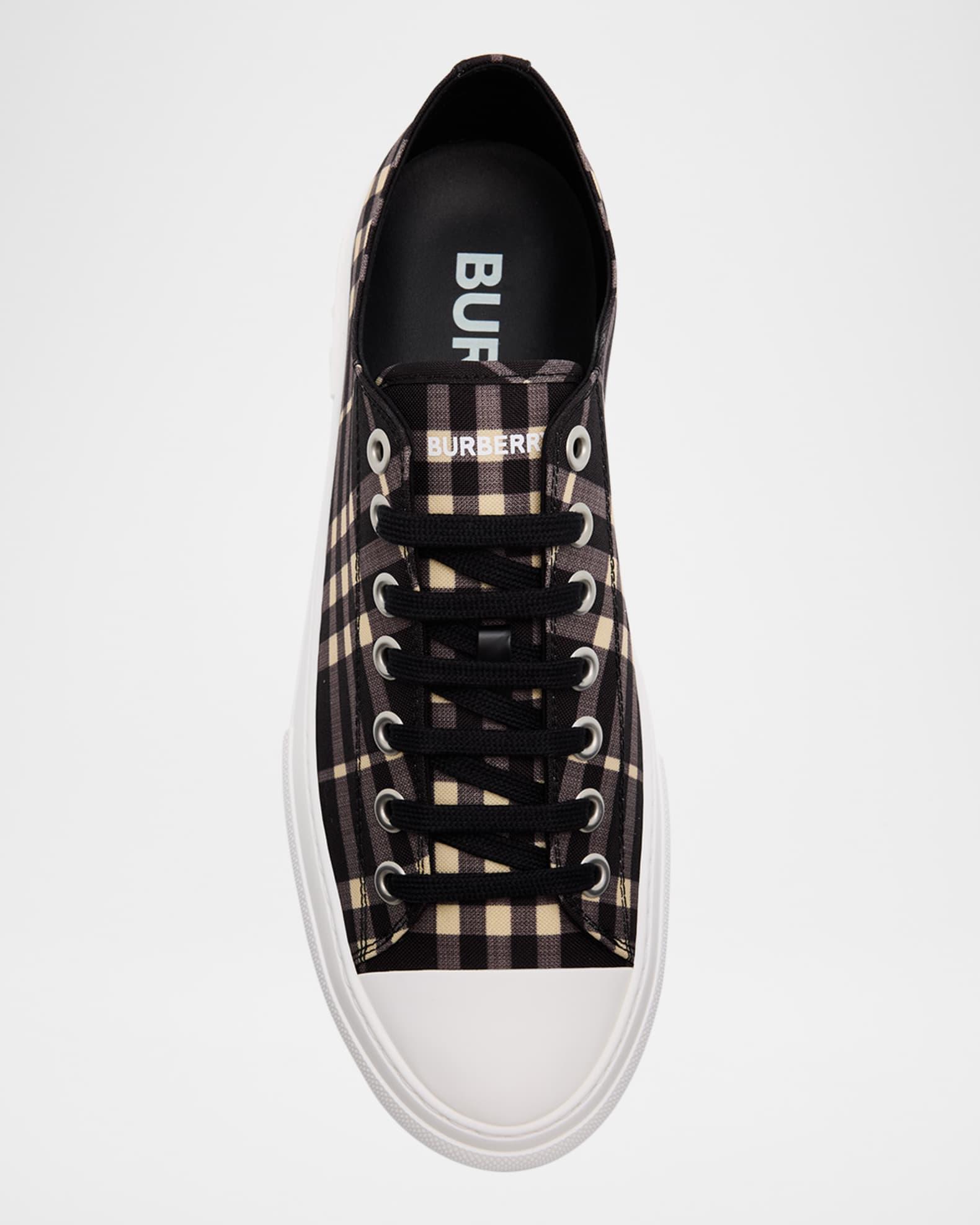 Men's Jack Check Cotton Low-Top Sneakers Product Image