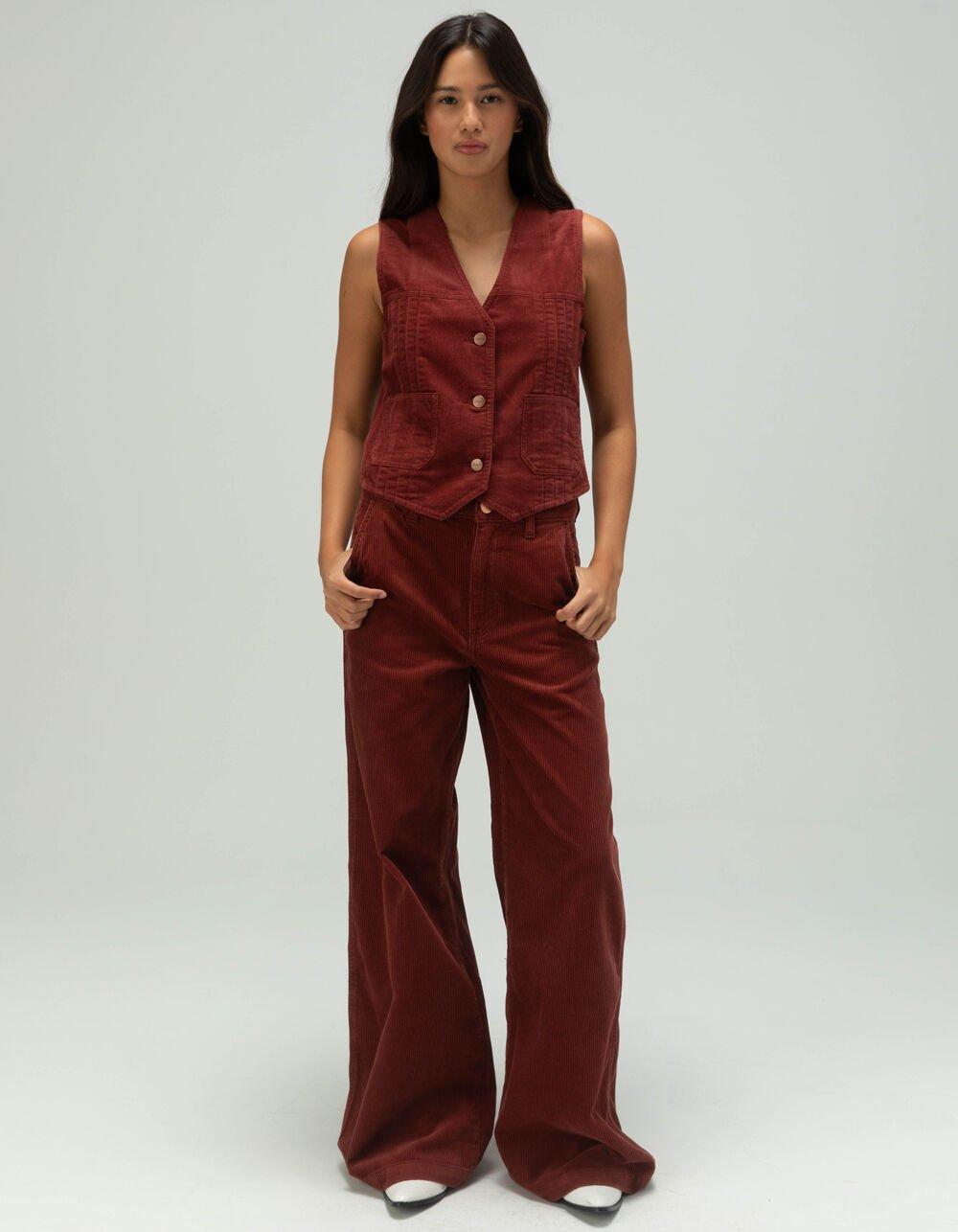 WRANGLER Femme Womens Corduroy Vest - RUST Product Image