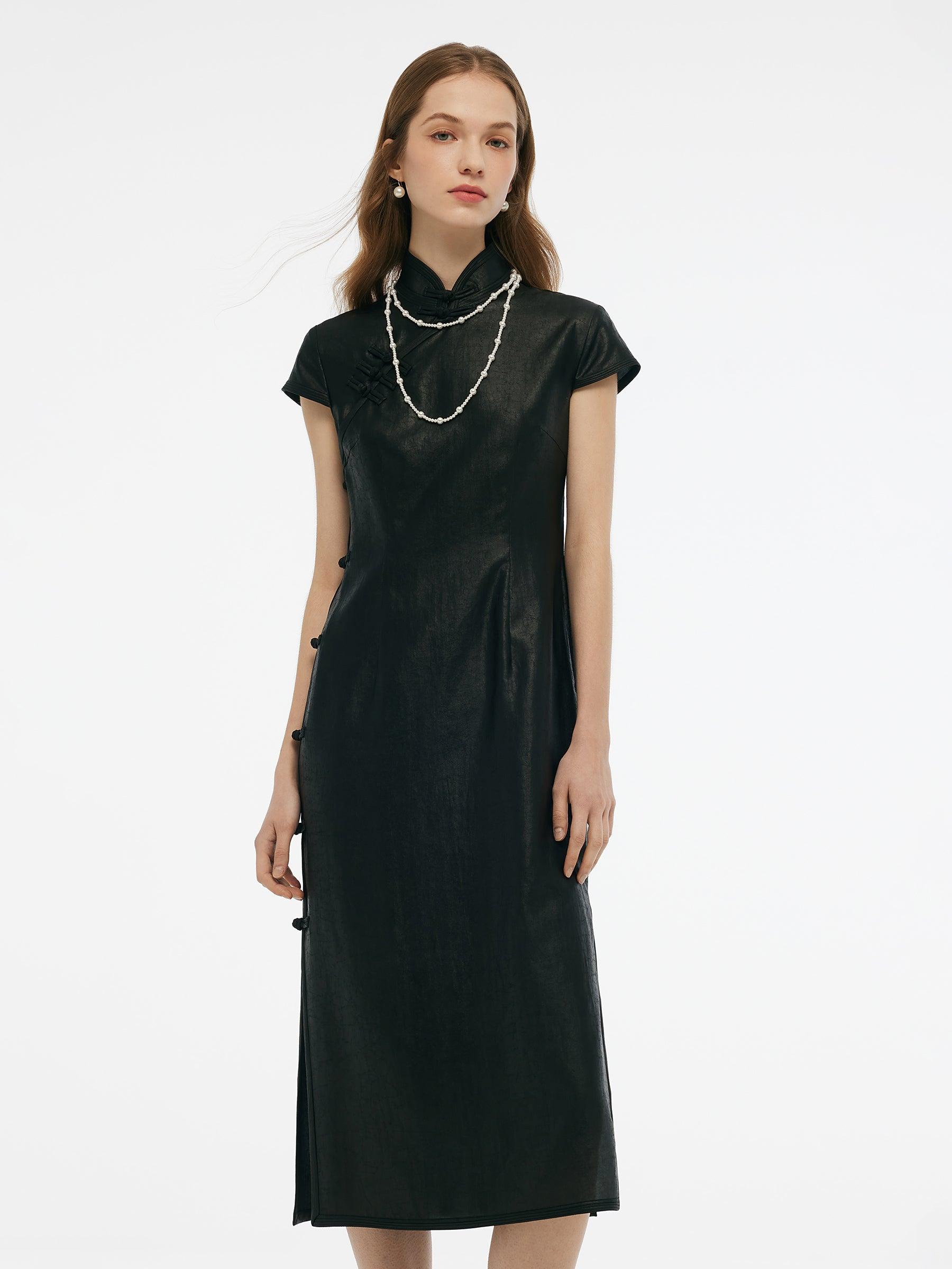 16MM Xiang Yun Silk Women Qipao Midi Dress Product Image