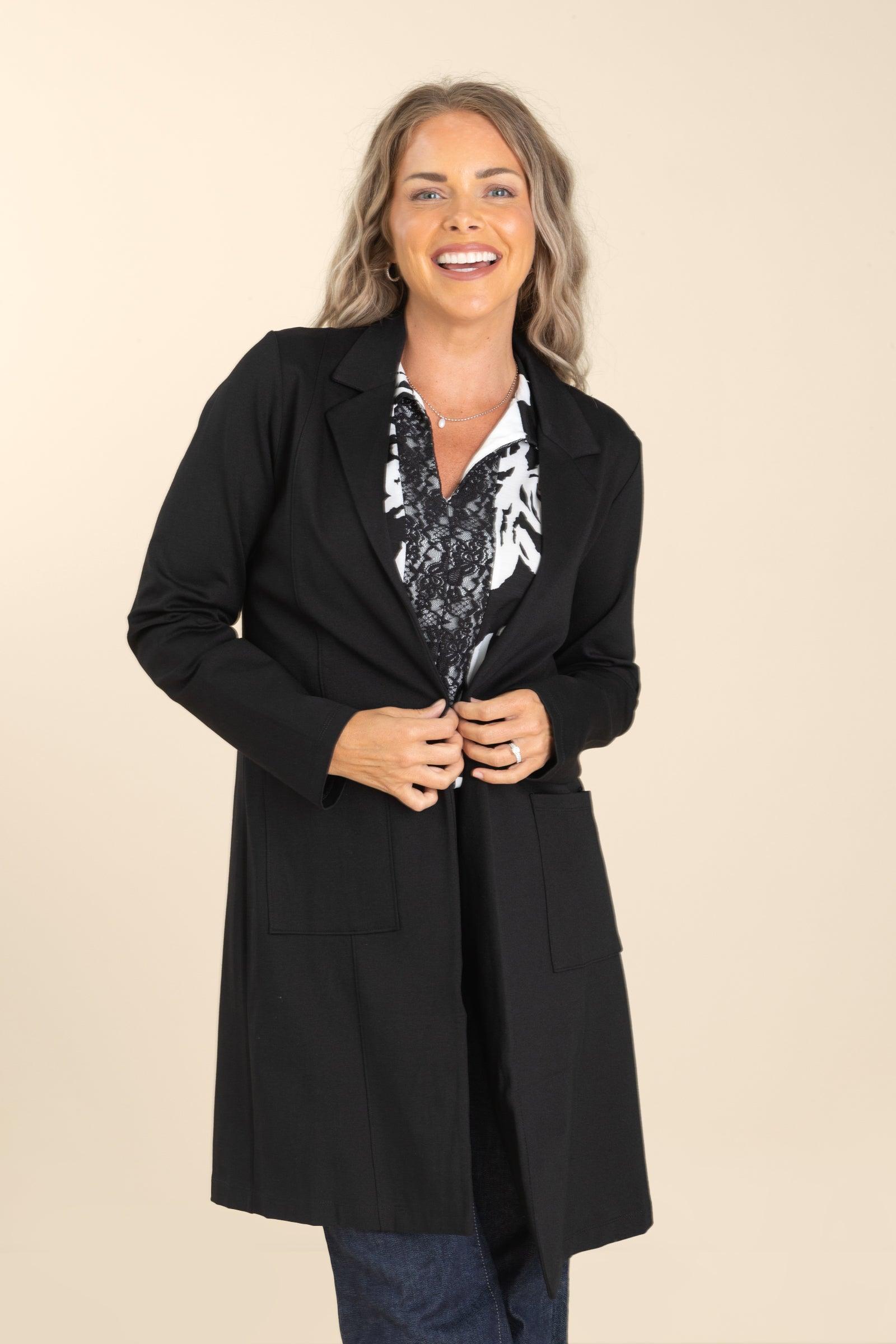 Lapel Front Pocket Cardigan Jacket Product Image